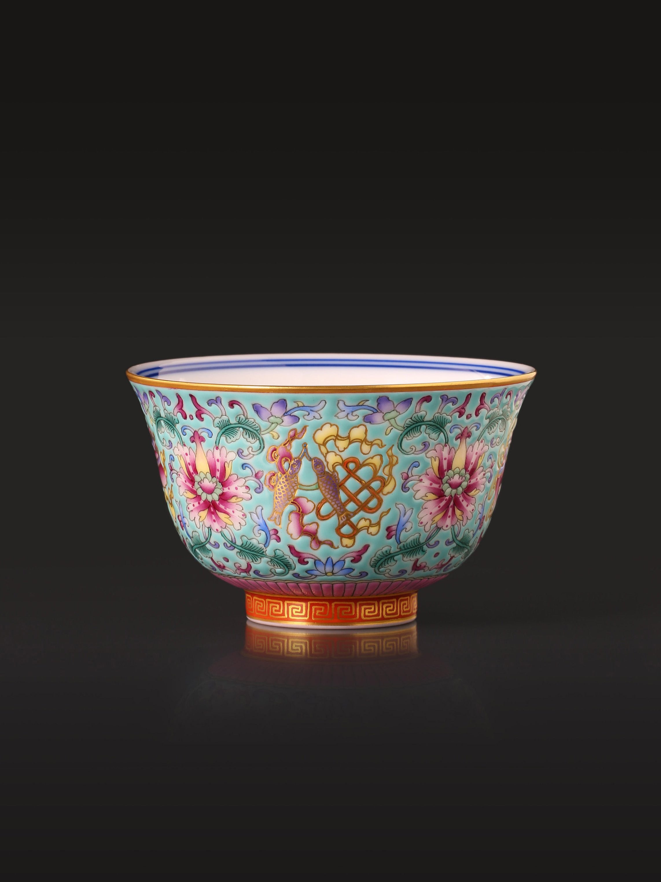 Enamel Flared-Rim Cup with Eight Treasures