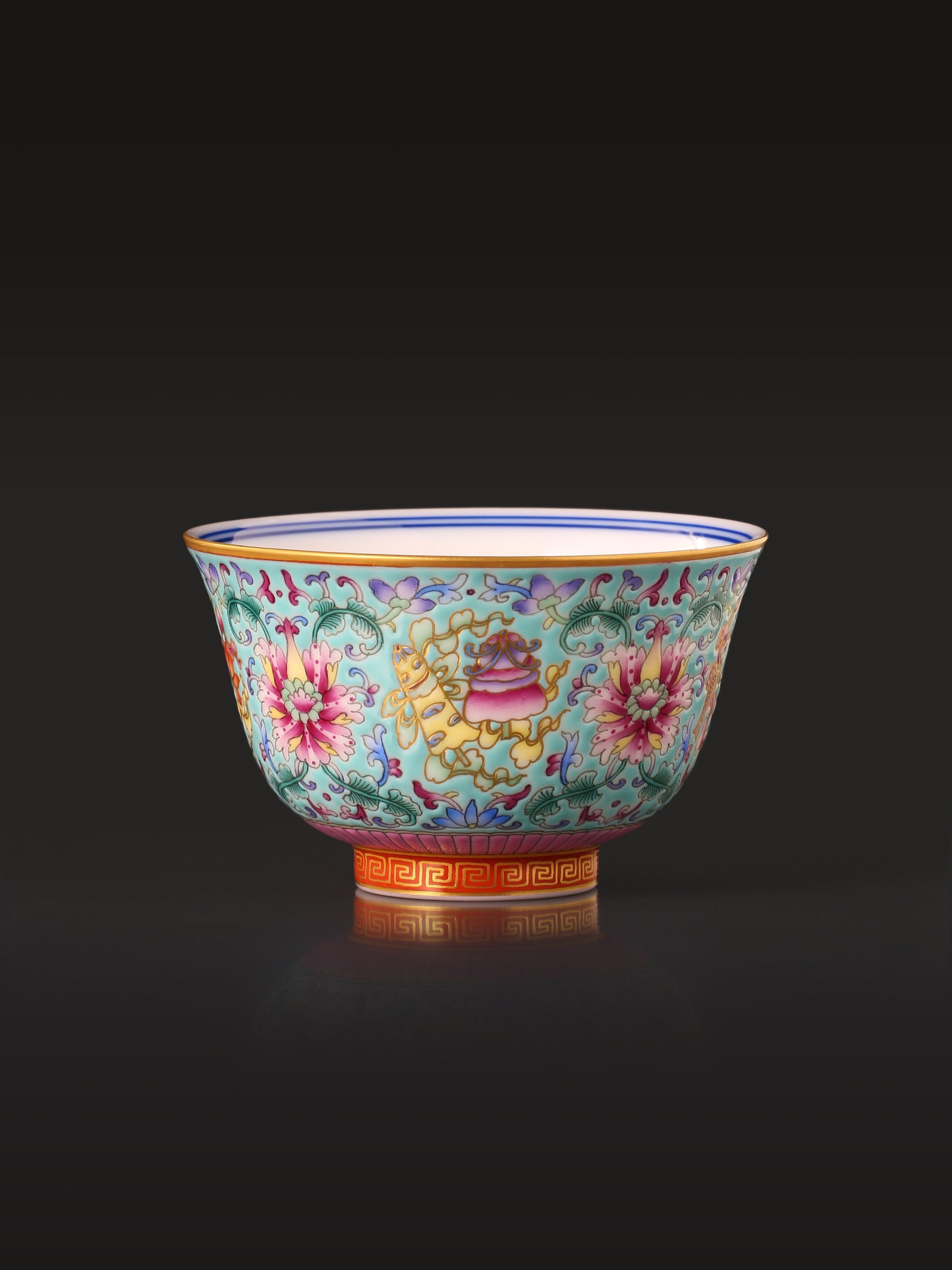 Enamel Flared-Rim Cup with Eight Treasures