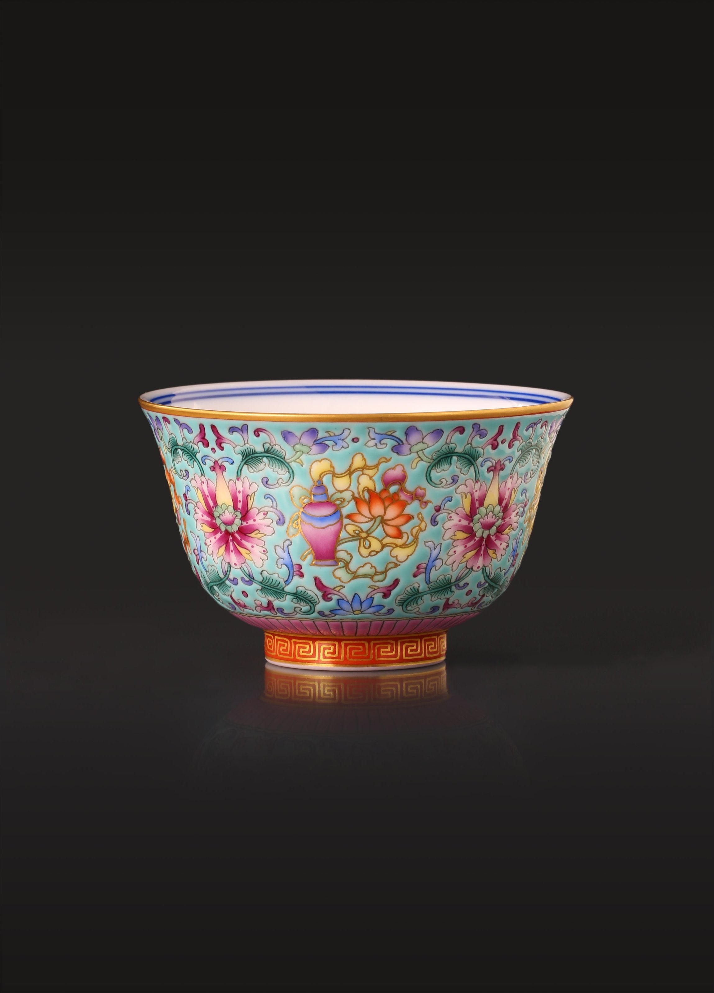 Enamel Flared-Rim Cup with Eight Treasures