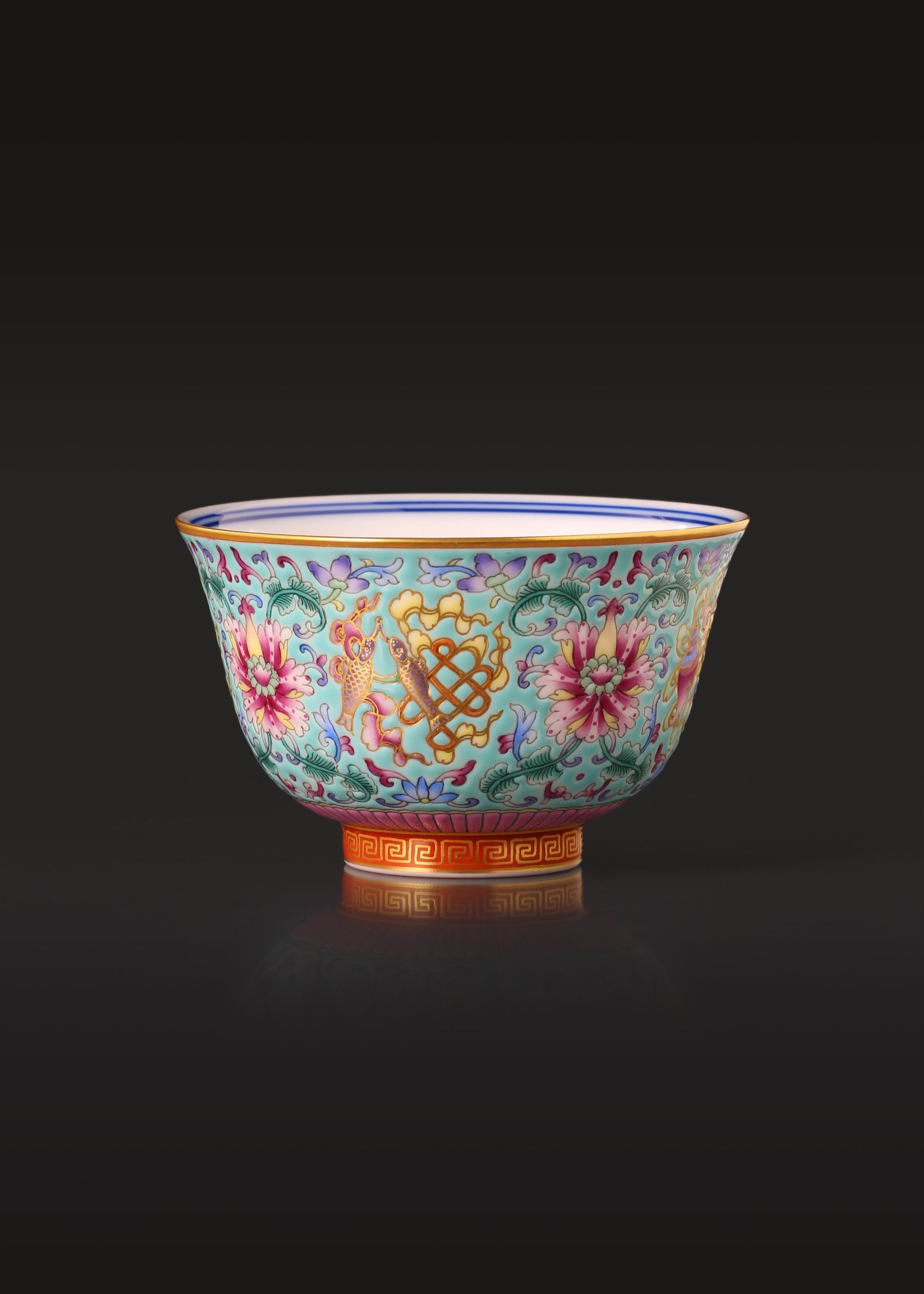 Enamel Flared-Rim Cup with Eight Treasures