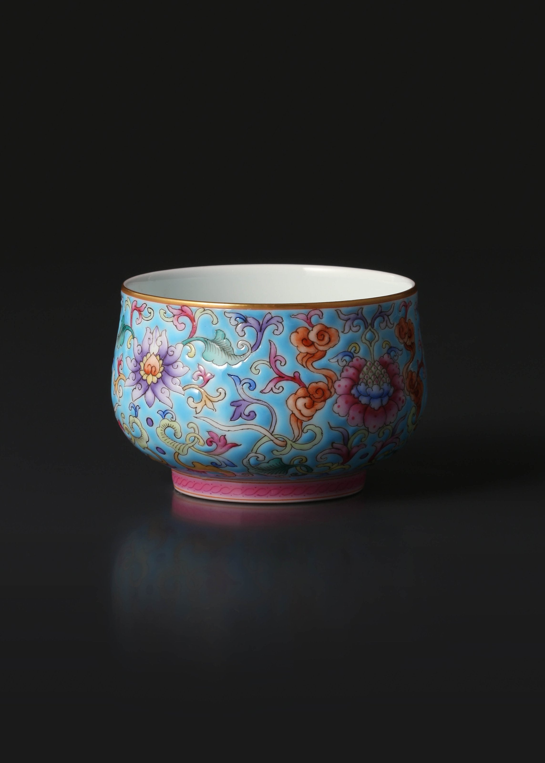 Enamel Arhat Cup with Scrolling Baoxiang Flowers