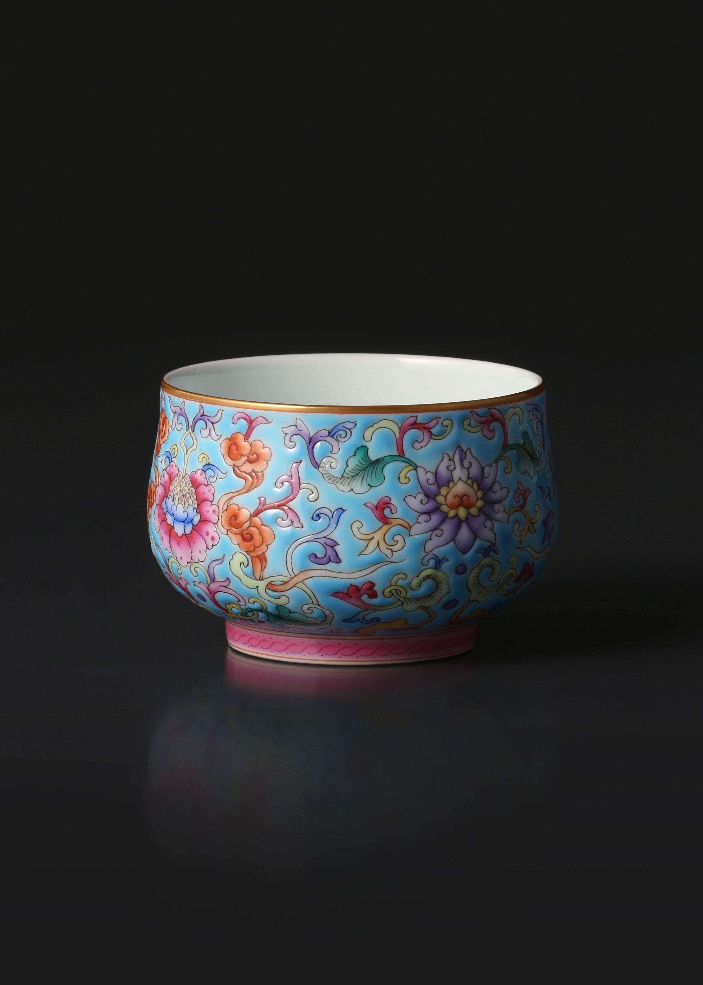 Enamel Arhat Cup with Scrolling Baoxiang Flowers