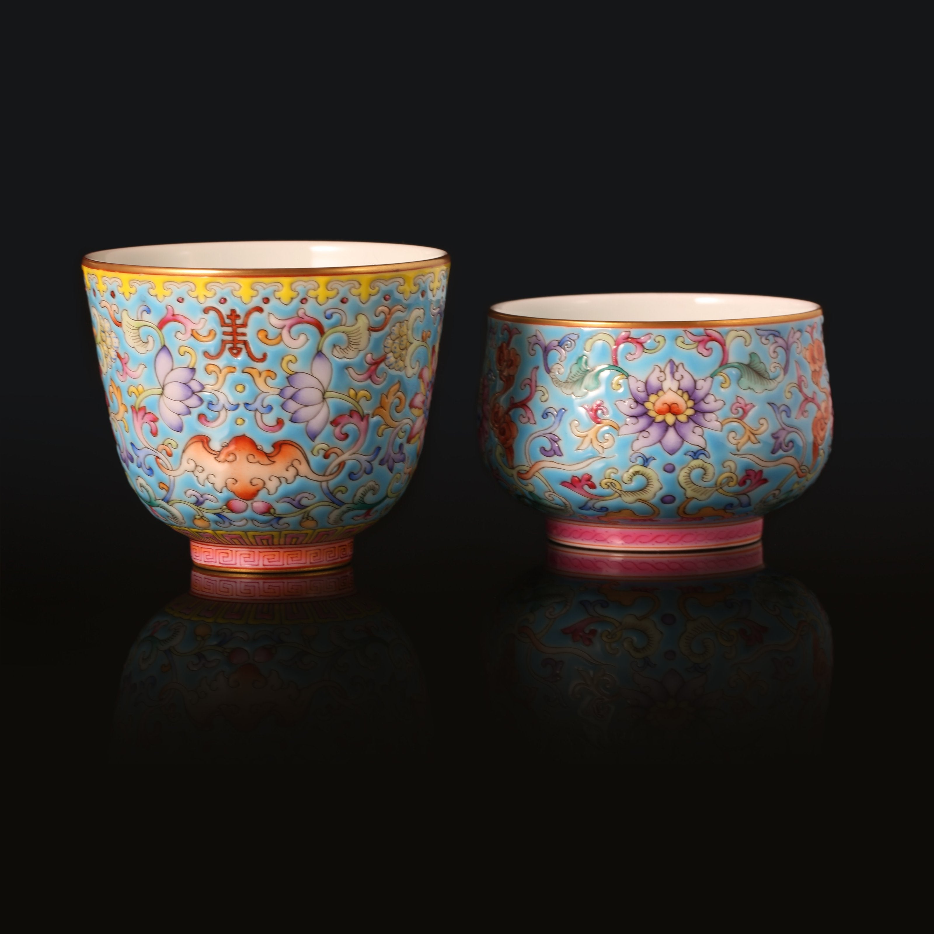 Enamel Arhat Cup with Scrolling Baoxiang Flowers