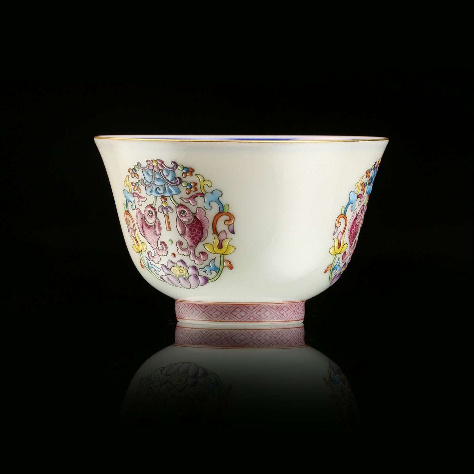 珐琅彩连年有余铃铛杯