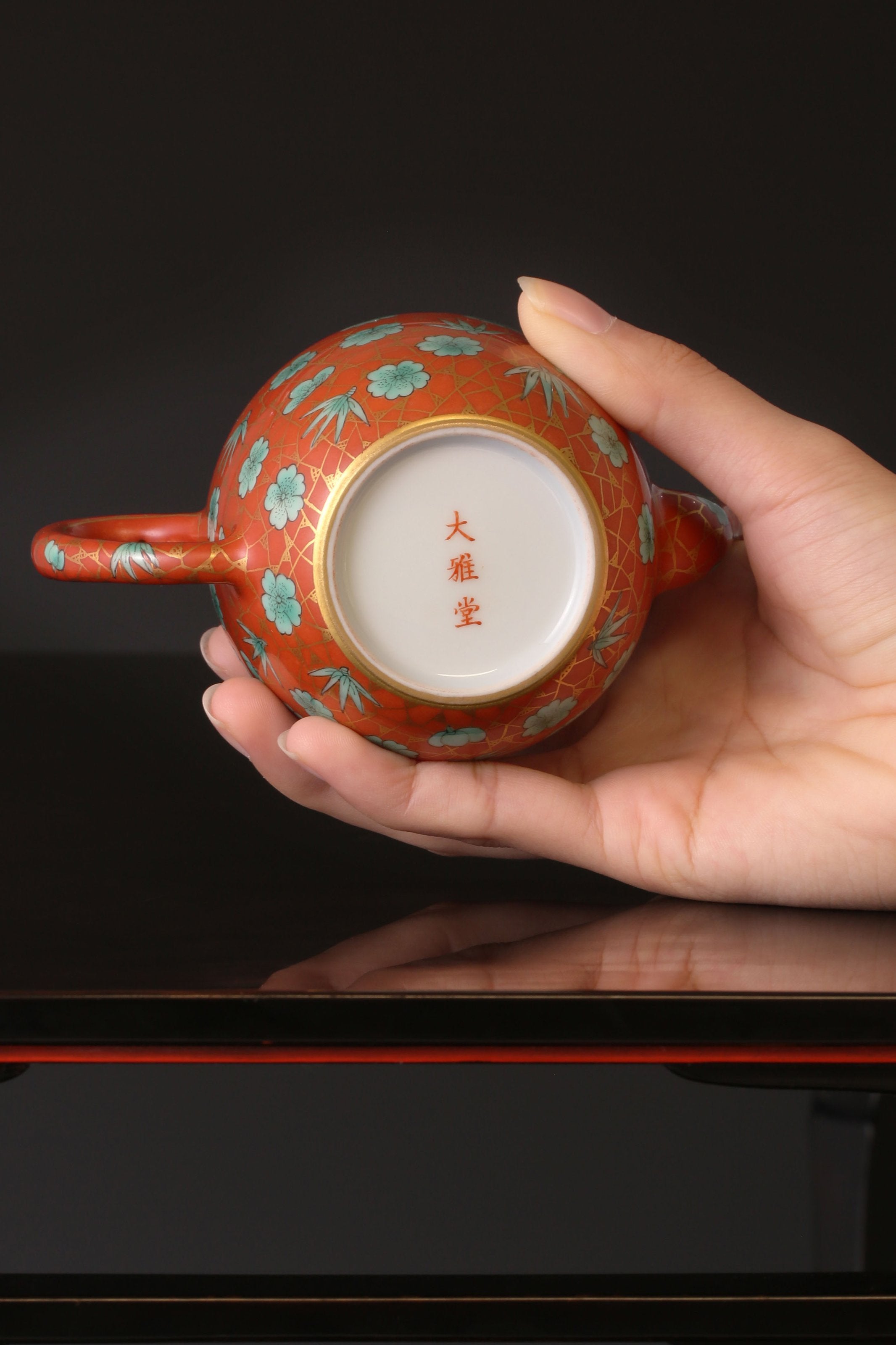 Iron-Red Ice Plum Palace Lantern Teapot