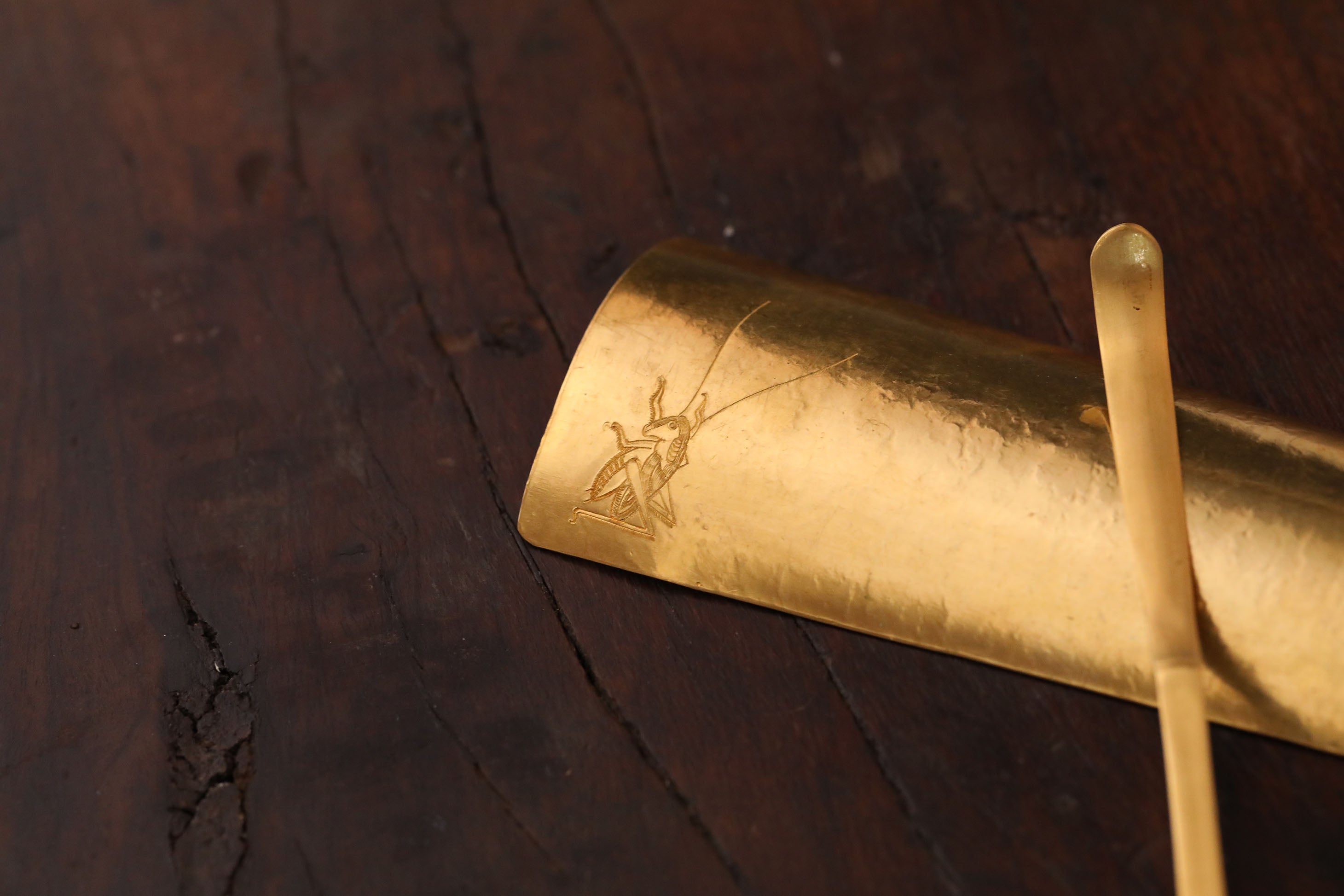 蝈蝈纯金茶则茶匙