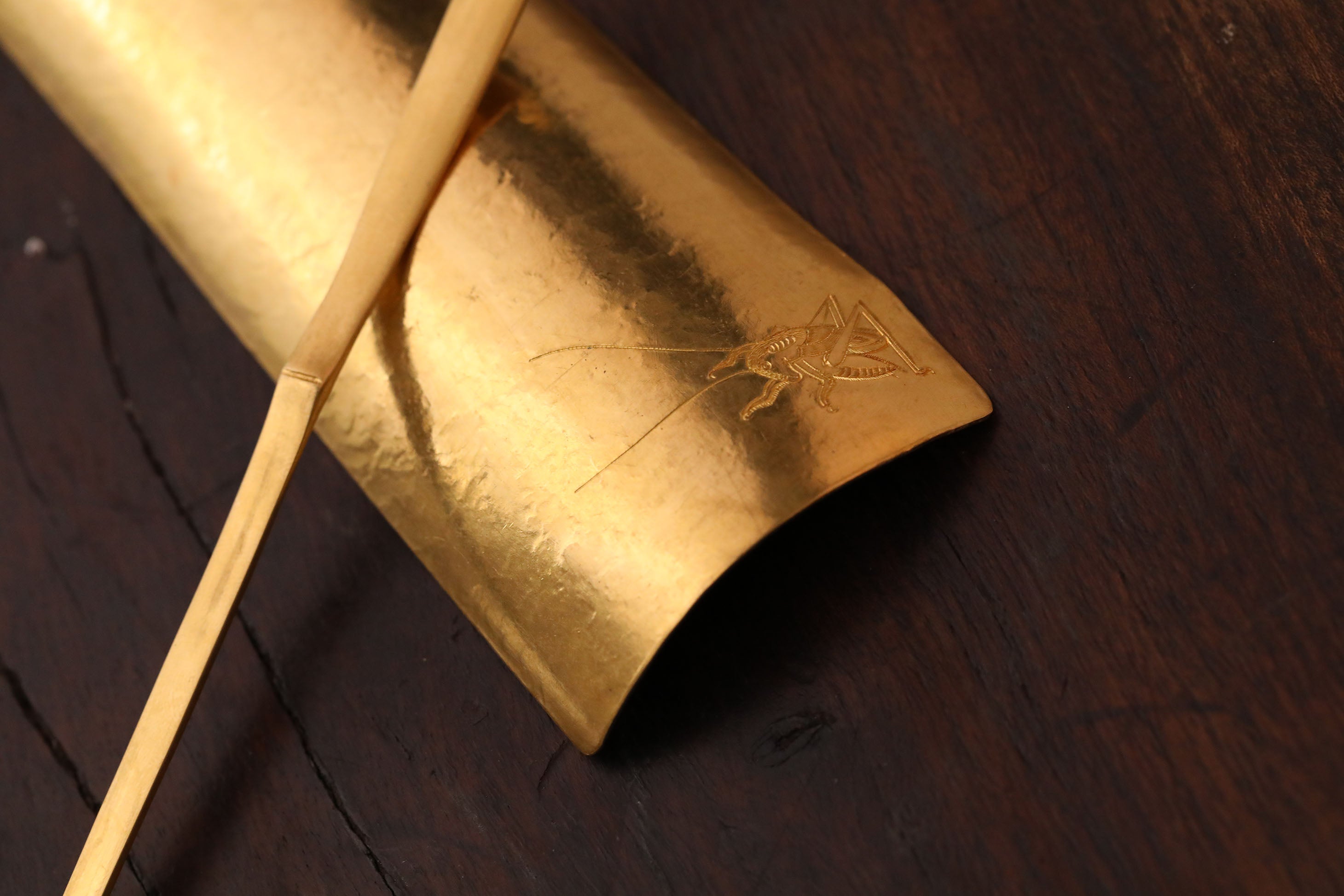 蝈蝈纯金茶则茶匙