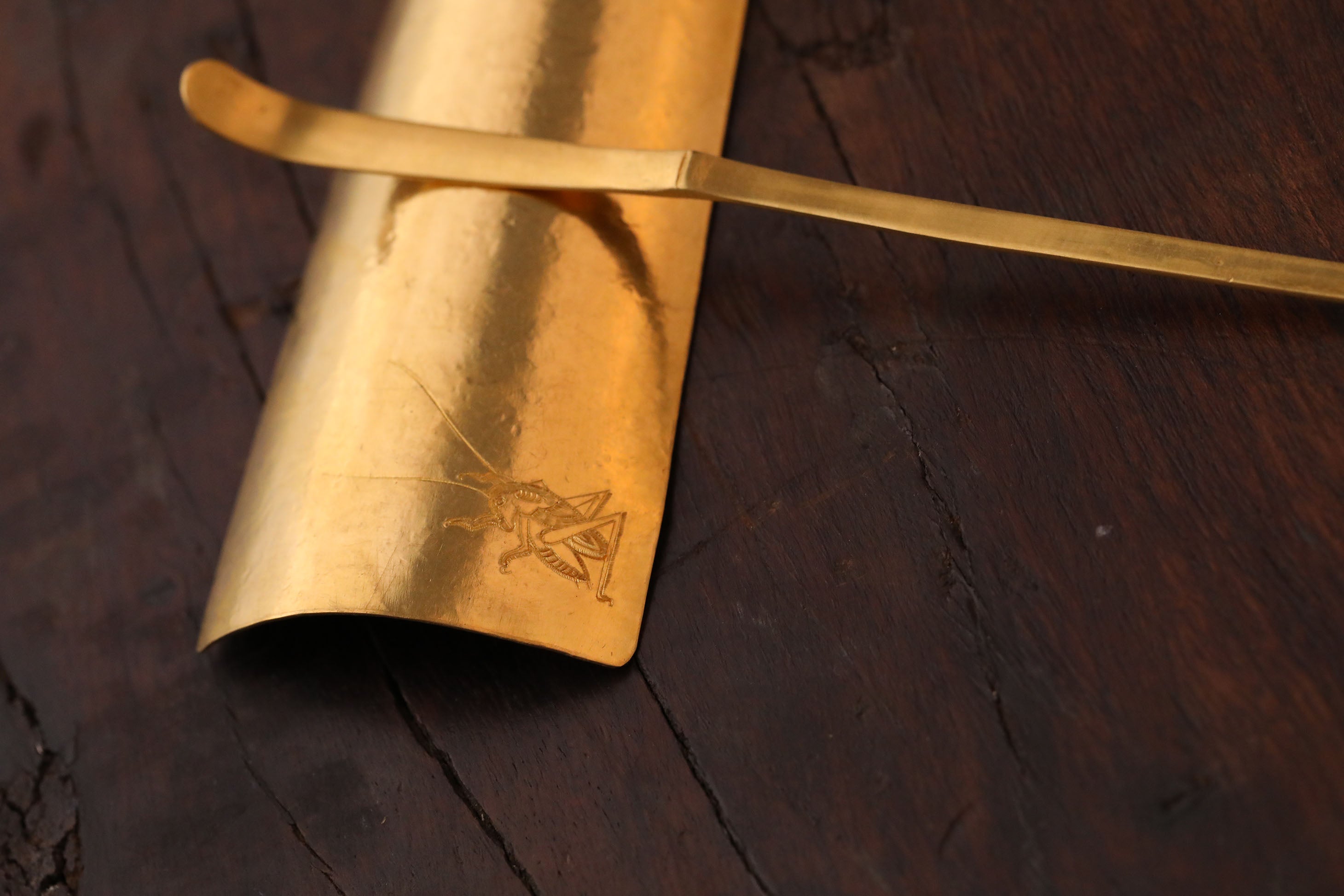 蝈蝈纯金茶则茶匙