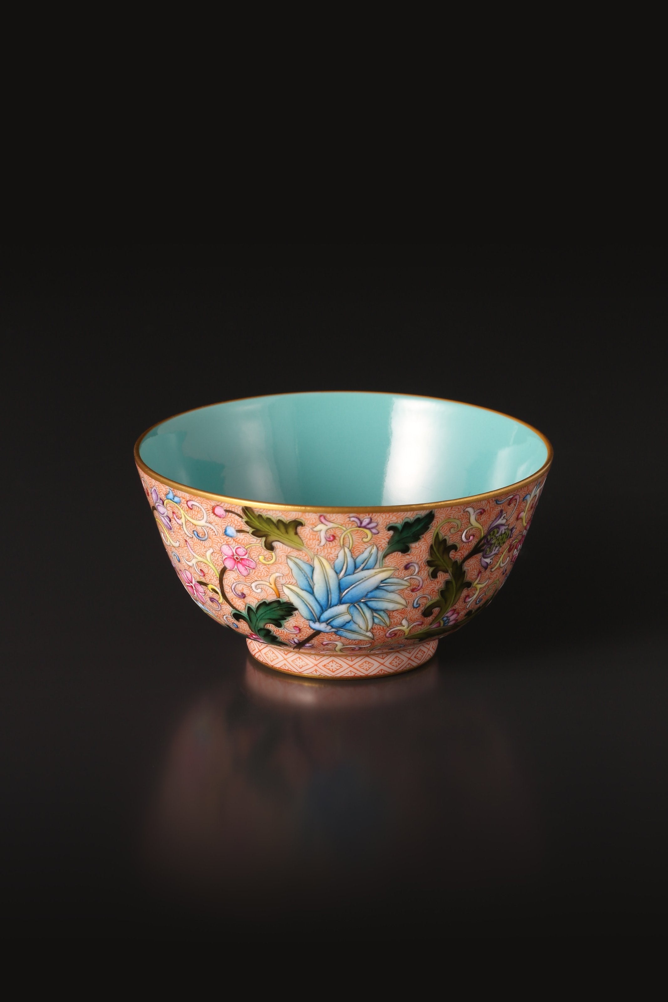 Guyuexuan Gaiwan(Lidded Bowl) / Cup with Scrolling Flowers