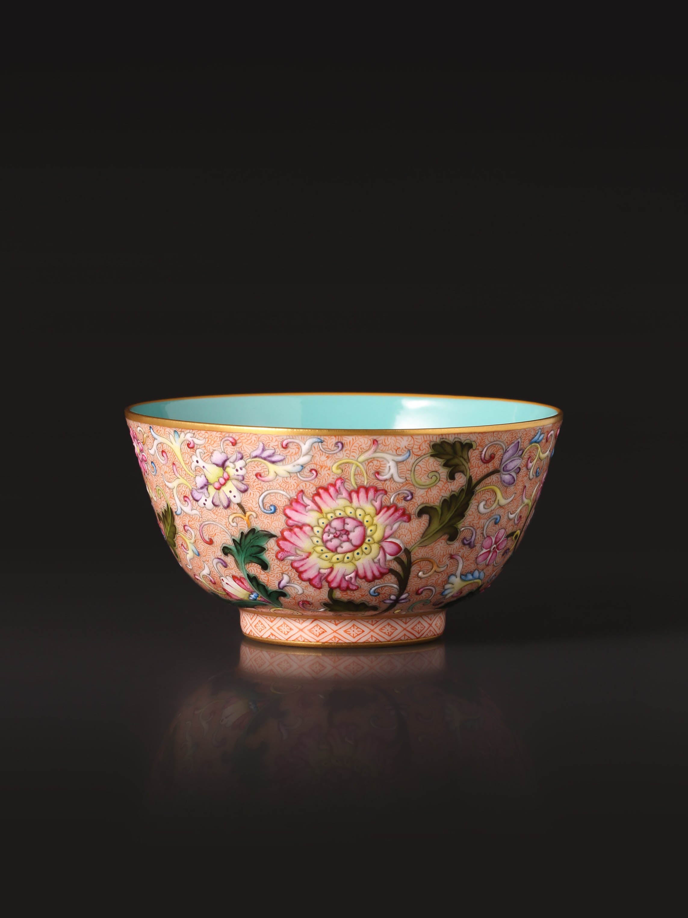 Guyuexuan Gaiwan(Lidded Bowl) / Cup with Scrolling Flowers
