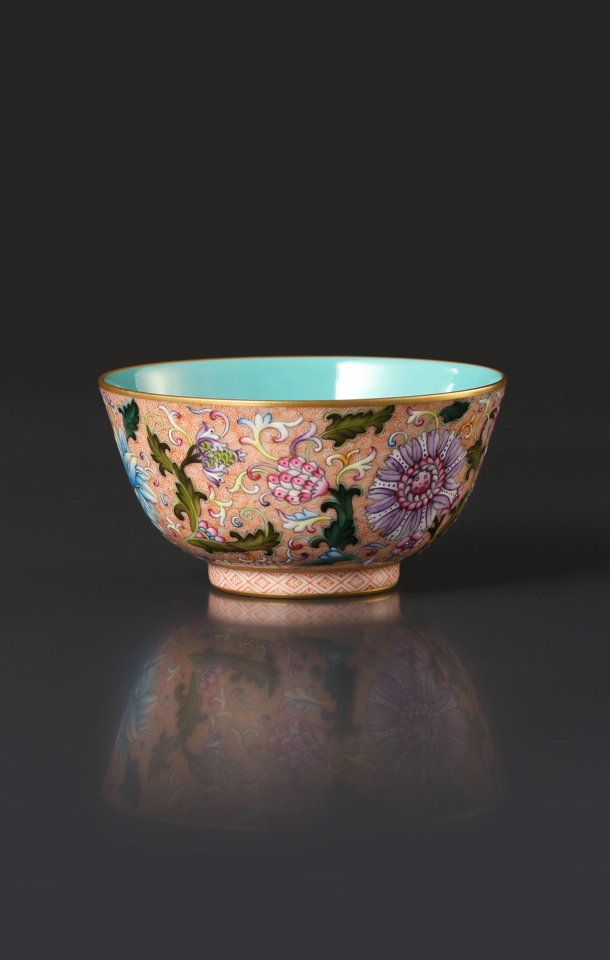 Guyuexuan Gaiwan(Lidded Bowl) / Cup with Scrolling Flowers