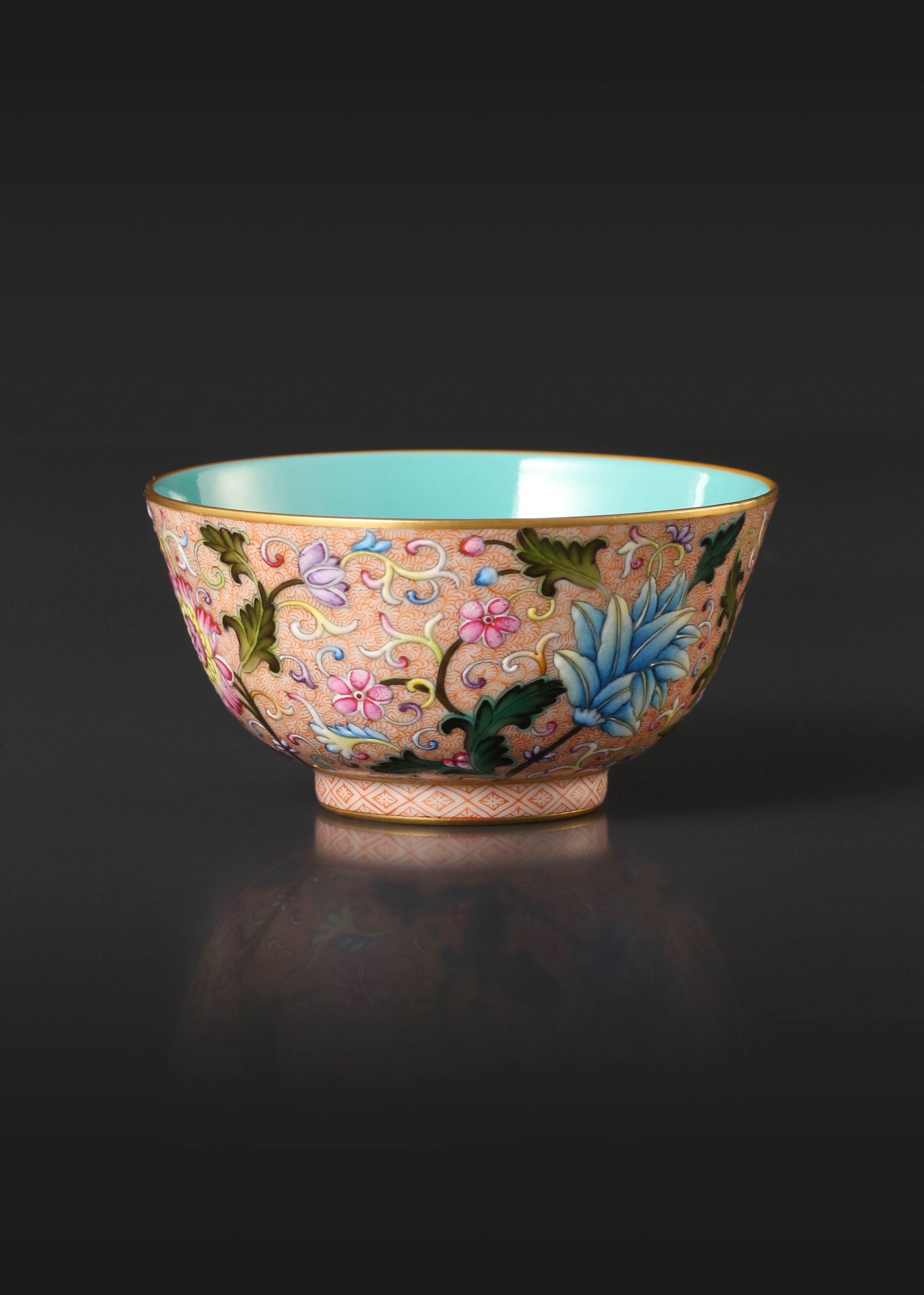 Guyuexuan Gaiwan(Lidded Bowl) / Cup with Scrolling Flowers