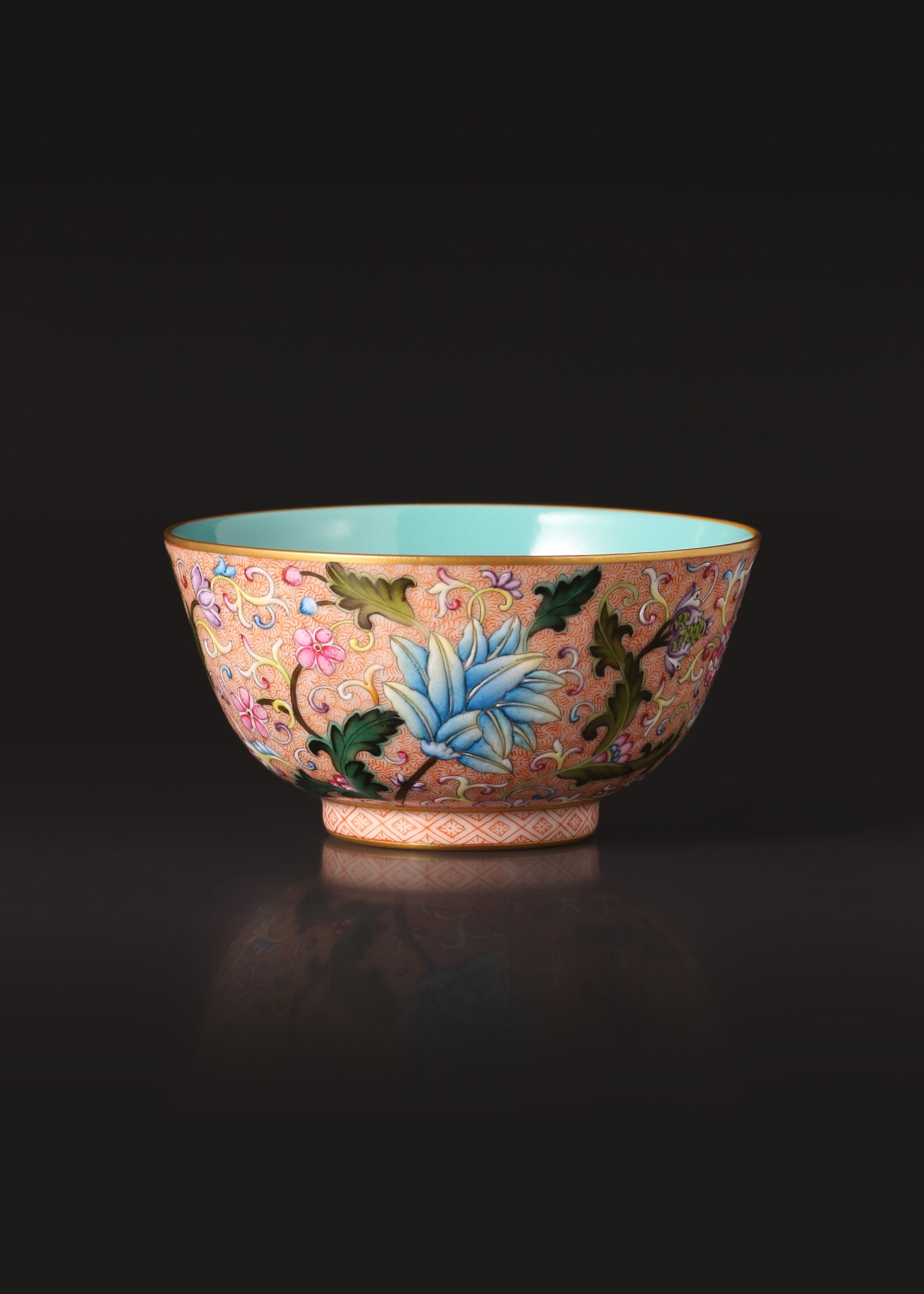 Guyuexuan Gaiwan(Lidded Bowl) / Cup with Scrolling Flowers
