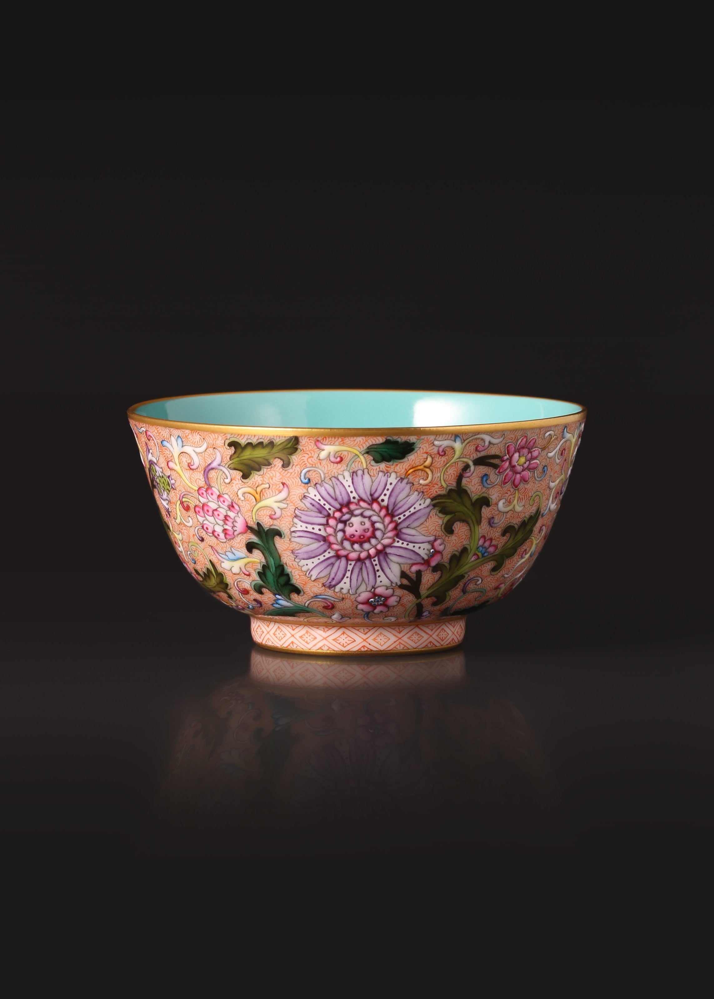 Guyuexuan Gaiwan(Lidded Bowl) / Cup with Scrolling Flowers