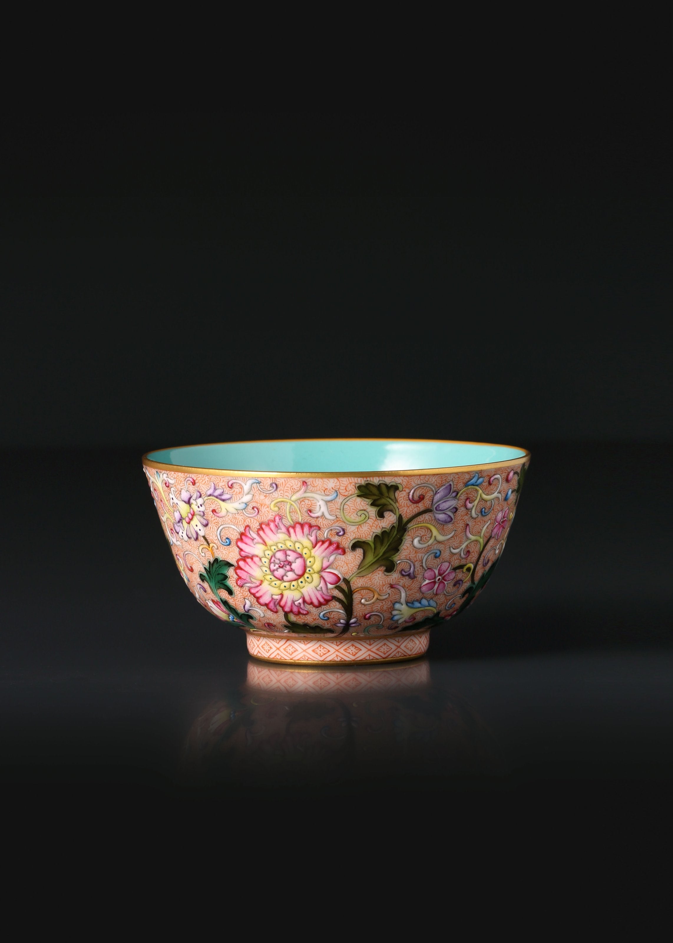 Guyuexuan Gaiwan(Lidded Bowl) / Cup with Scrolling Flowers