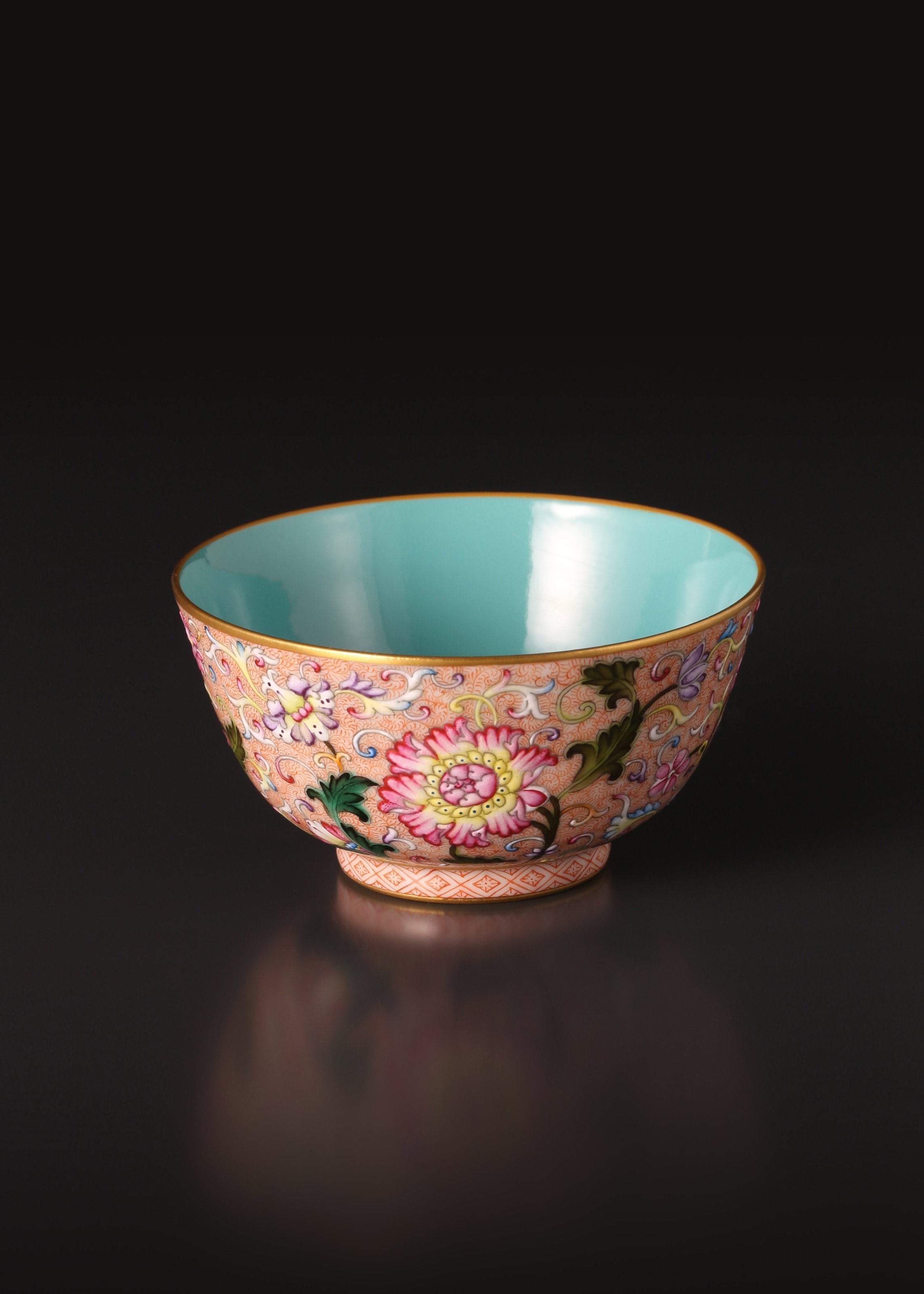 Guyuexuan Gaiwan(Lidded Bowl) / Cup with Scrolling Flowers