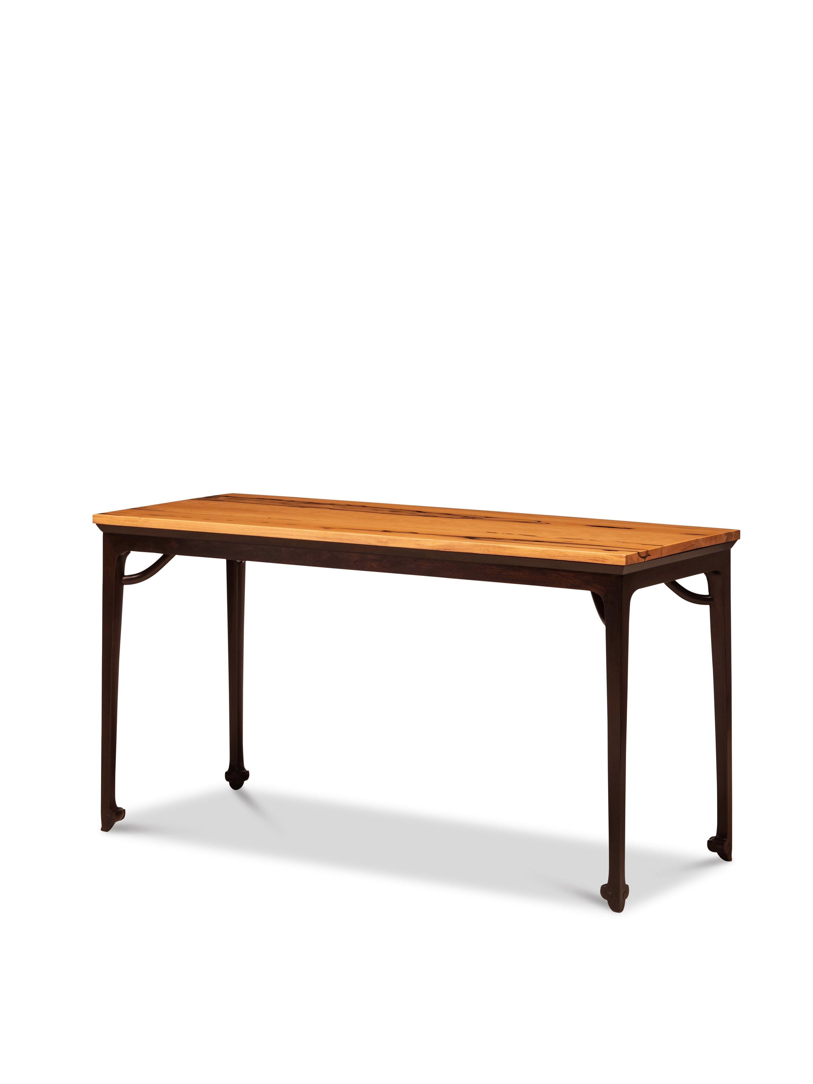 Black persimmon wood and black rosewood unsupported king-shaped stretcher spray painting table