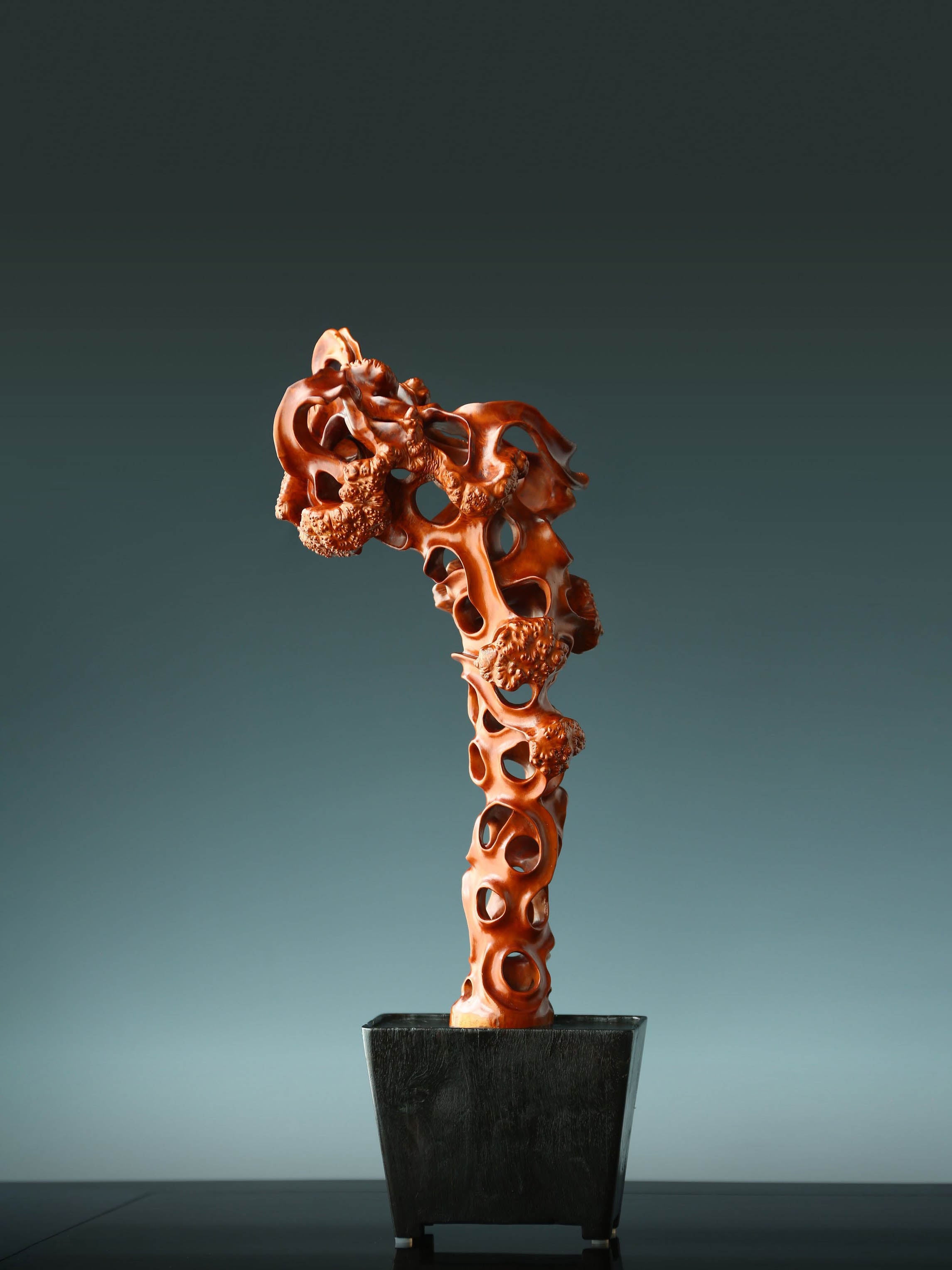 黄杨木雕立峰山子