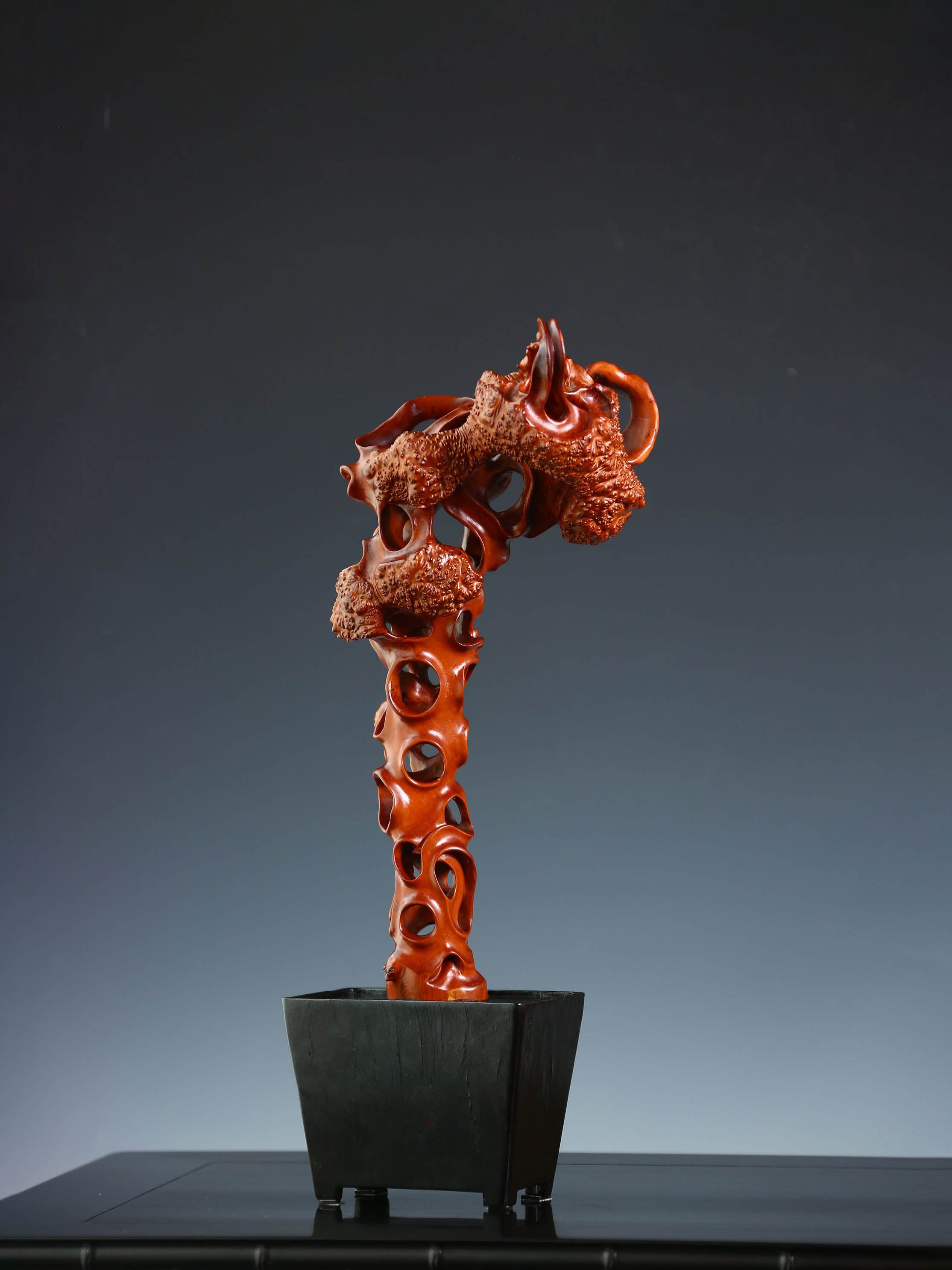 黄杨木雕立峰山子