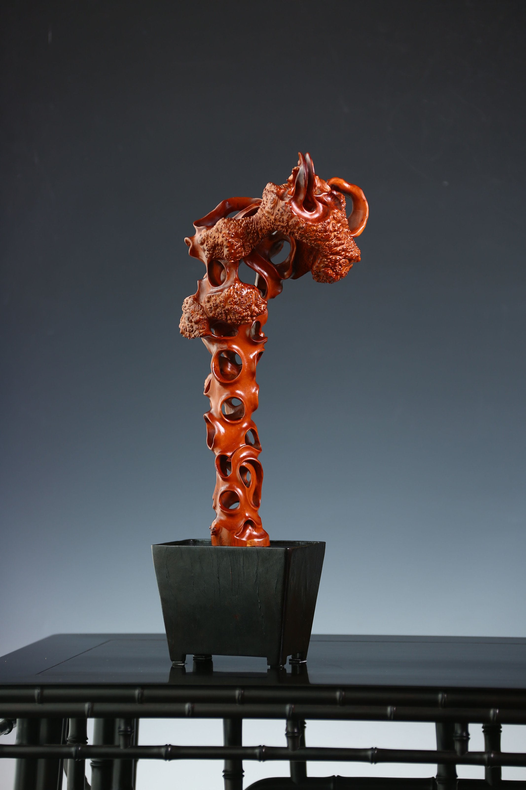 黄杨木雕立峰山子