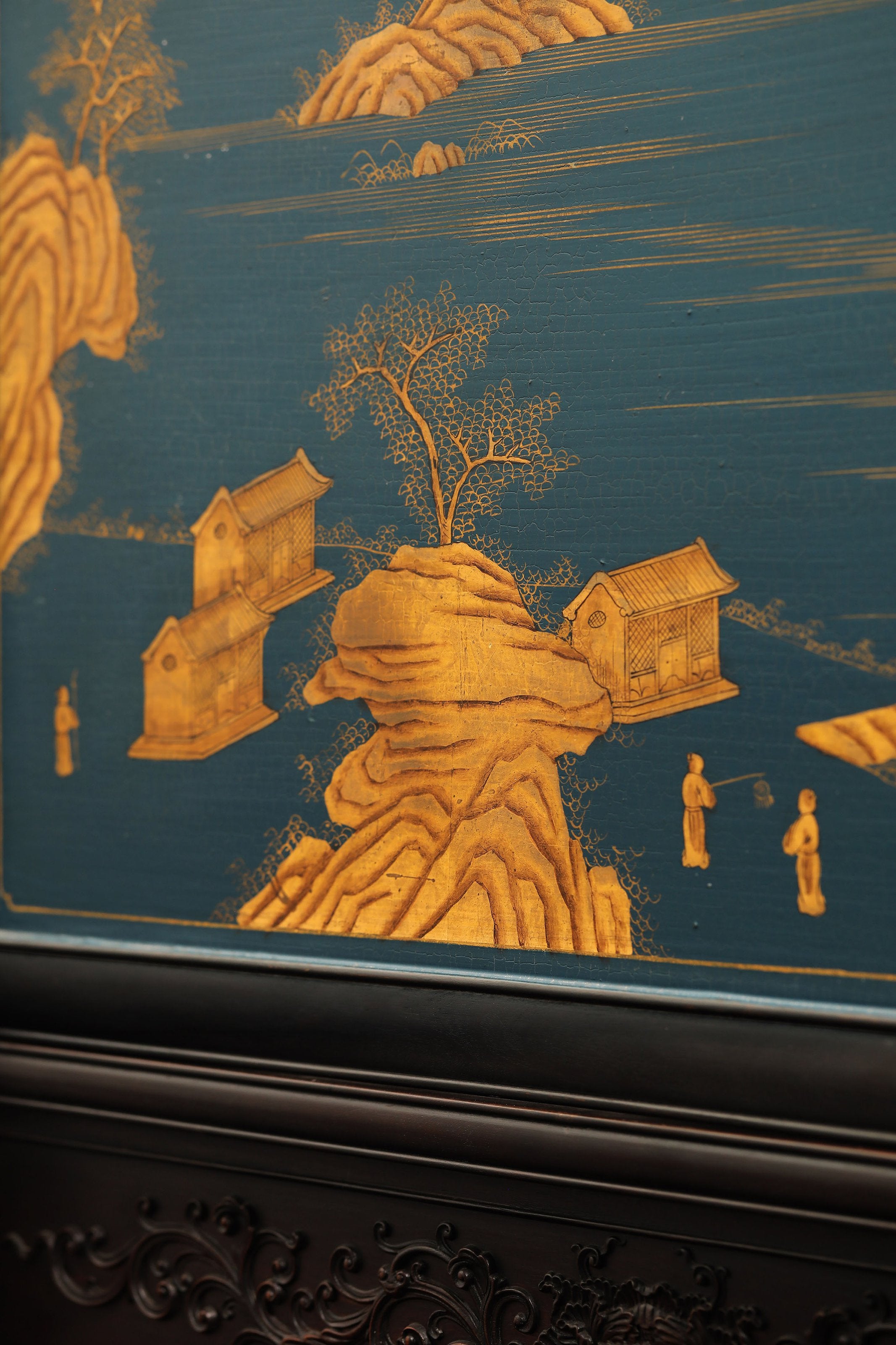 红木百宝嵌花鸟图插屏