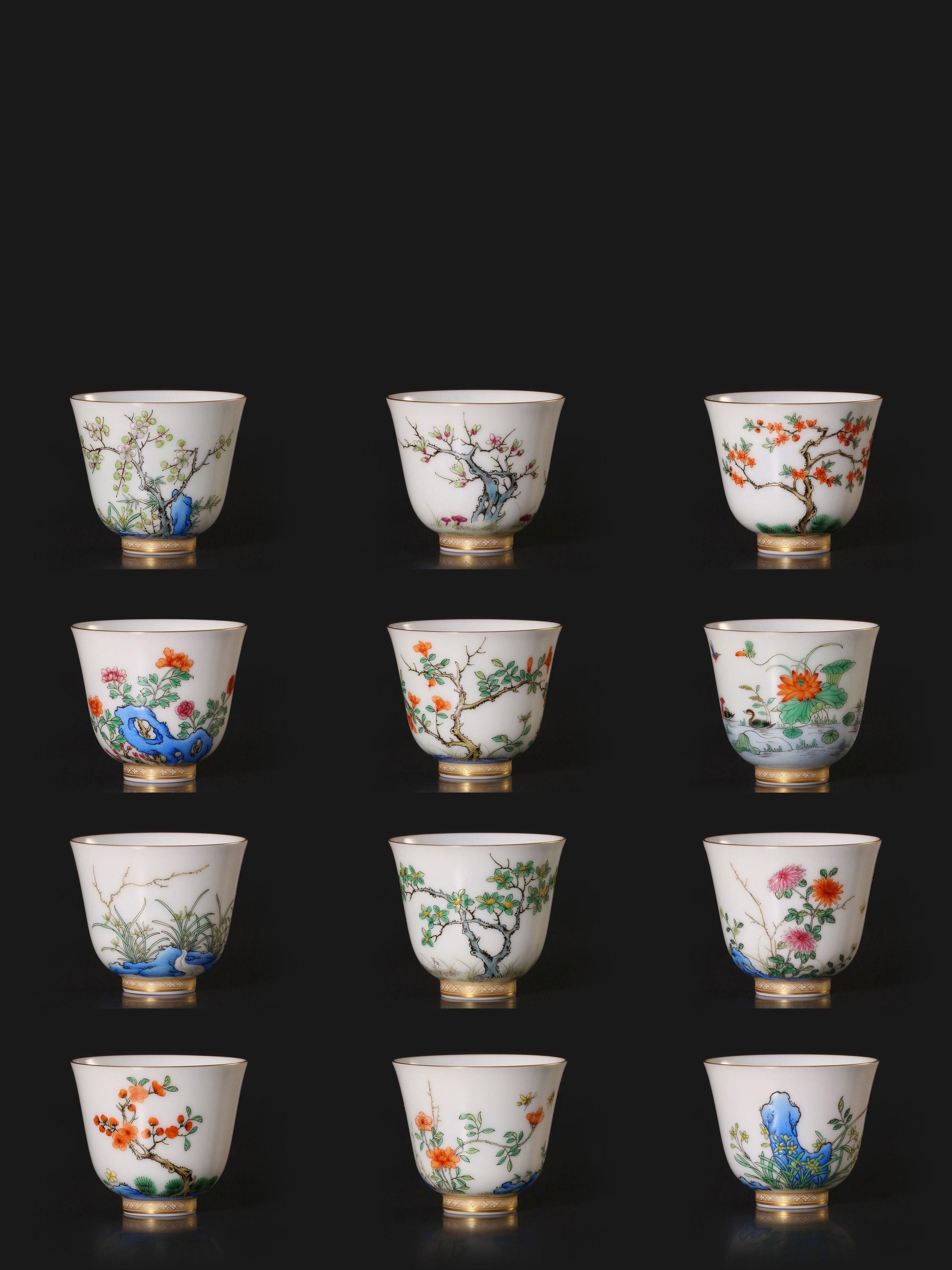 Kangxi Twelve Flower Goddess Cups