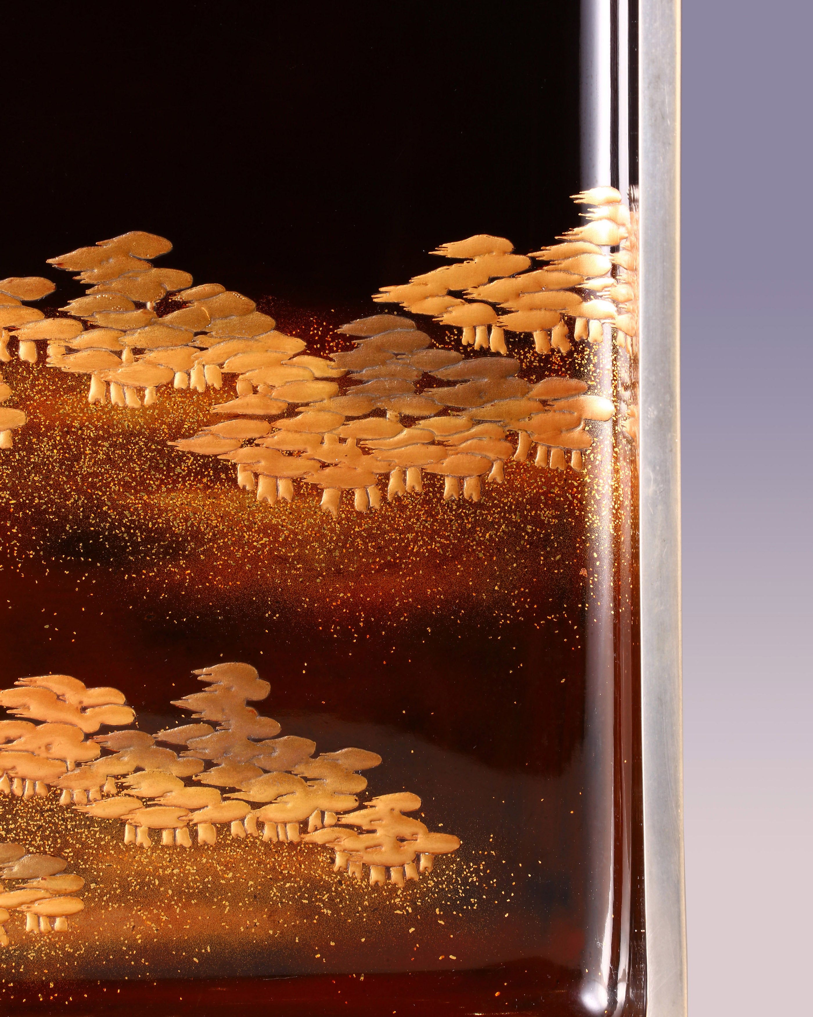 Kaga Maki-e Matsuyama Landscape Large Tea Tray