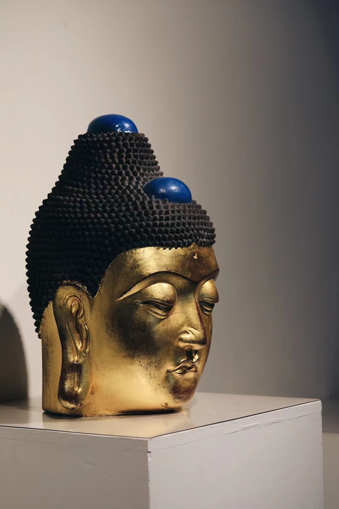 Ebony and Gold Leaf Buddha Head