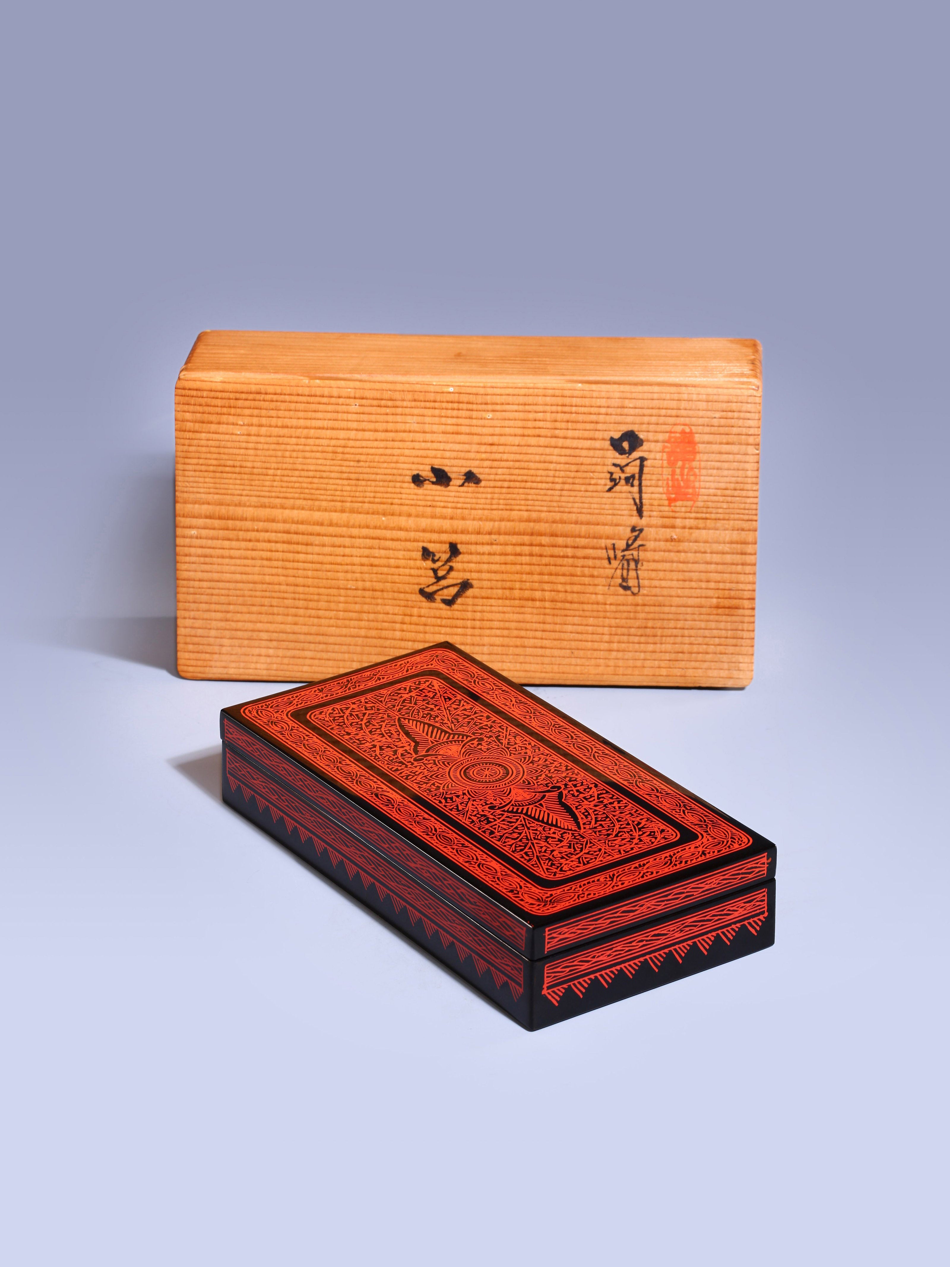 日本蒟醤(キンマ)大漆文盒