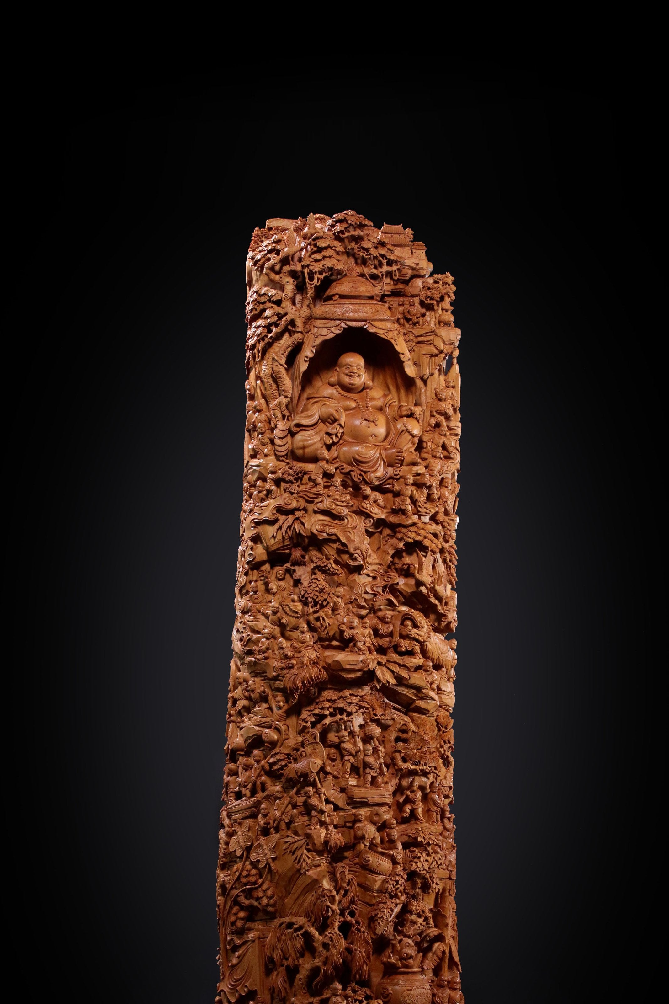 老山檀香百子闹弥勒