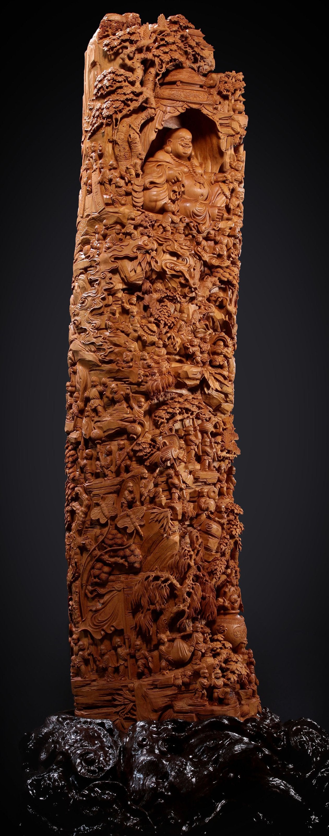 老山檀香百子闹弥勒