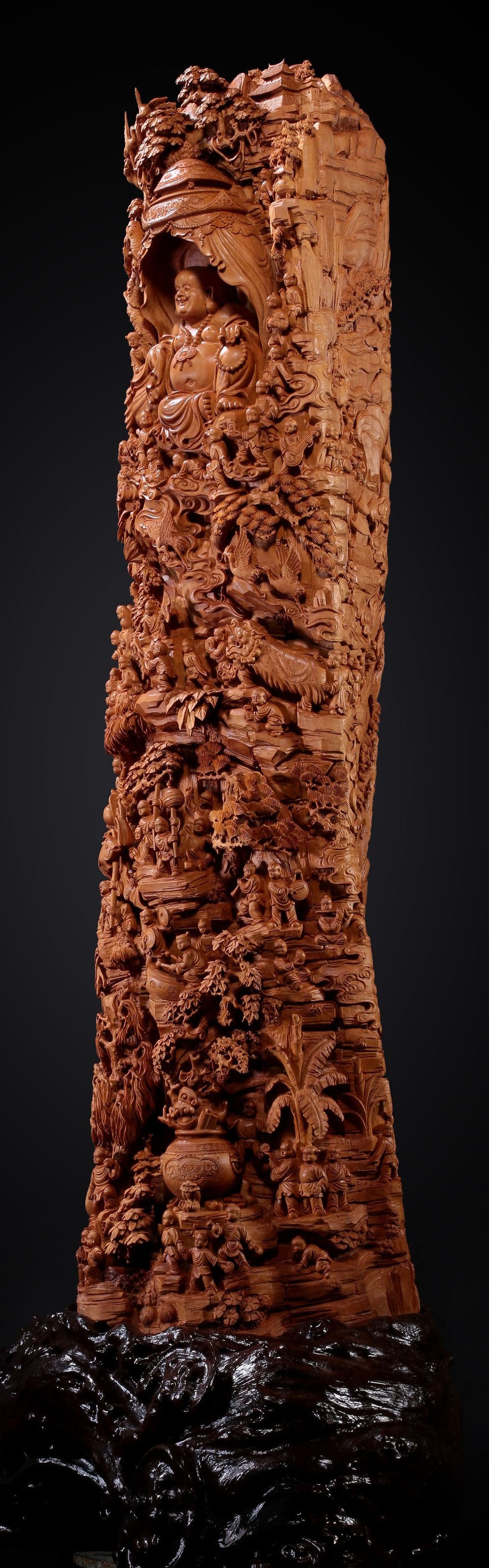 老山檀香百子闹弥勒