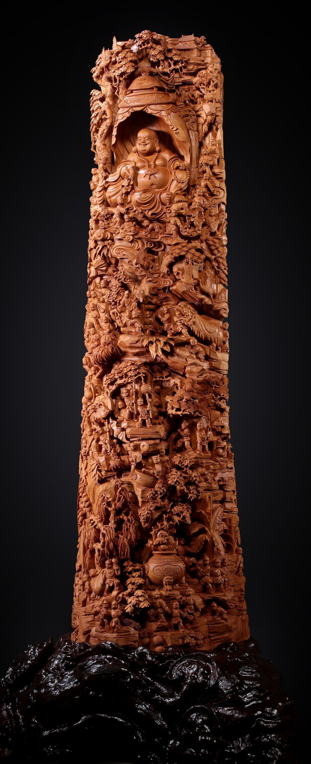 老山檀香百子闹弥勒