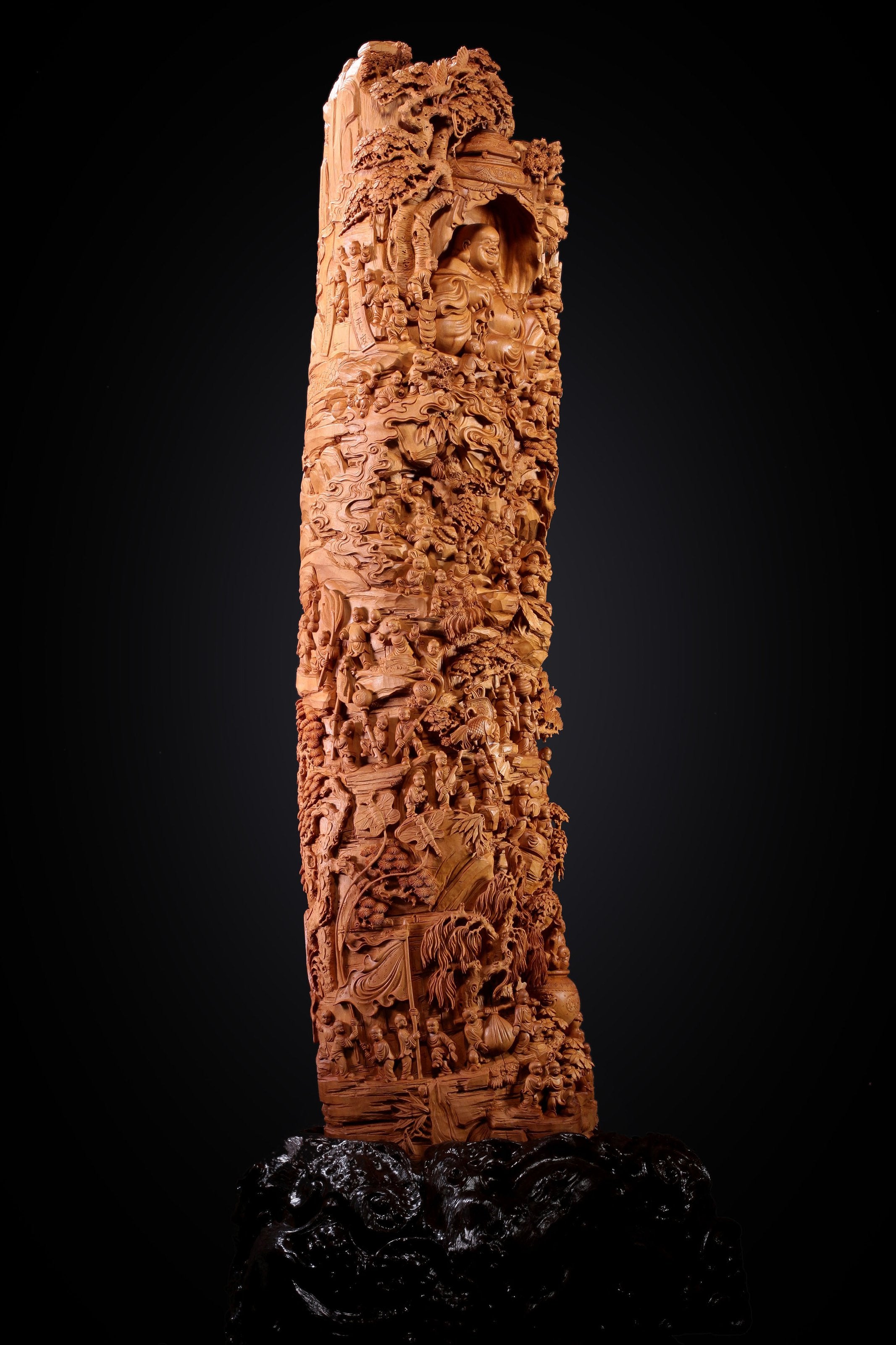 老山檀香百子闹弥勒