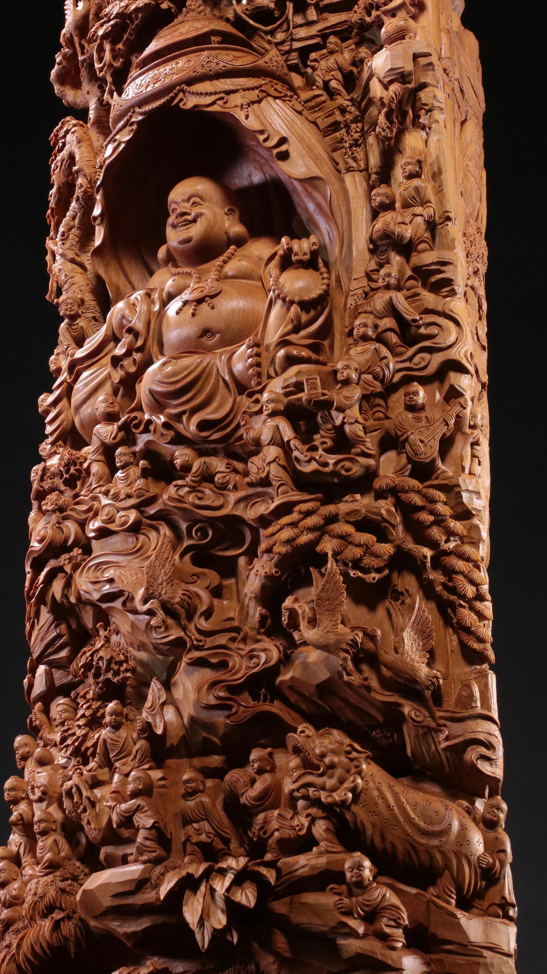 老山檀香百子闹弥勒