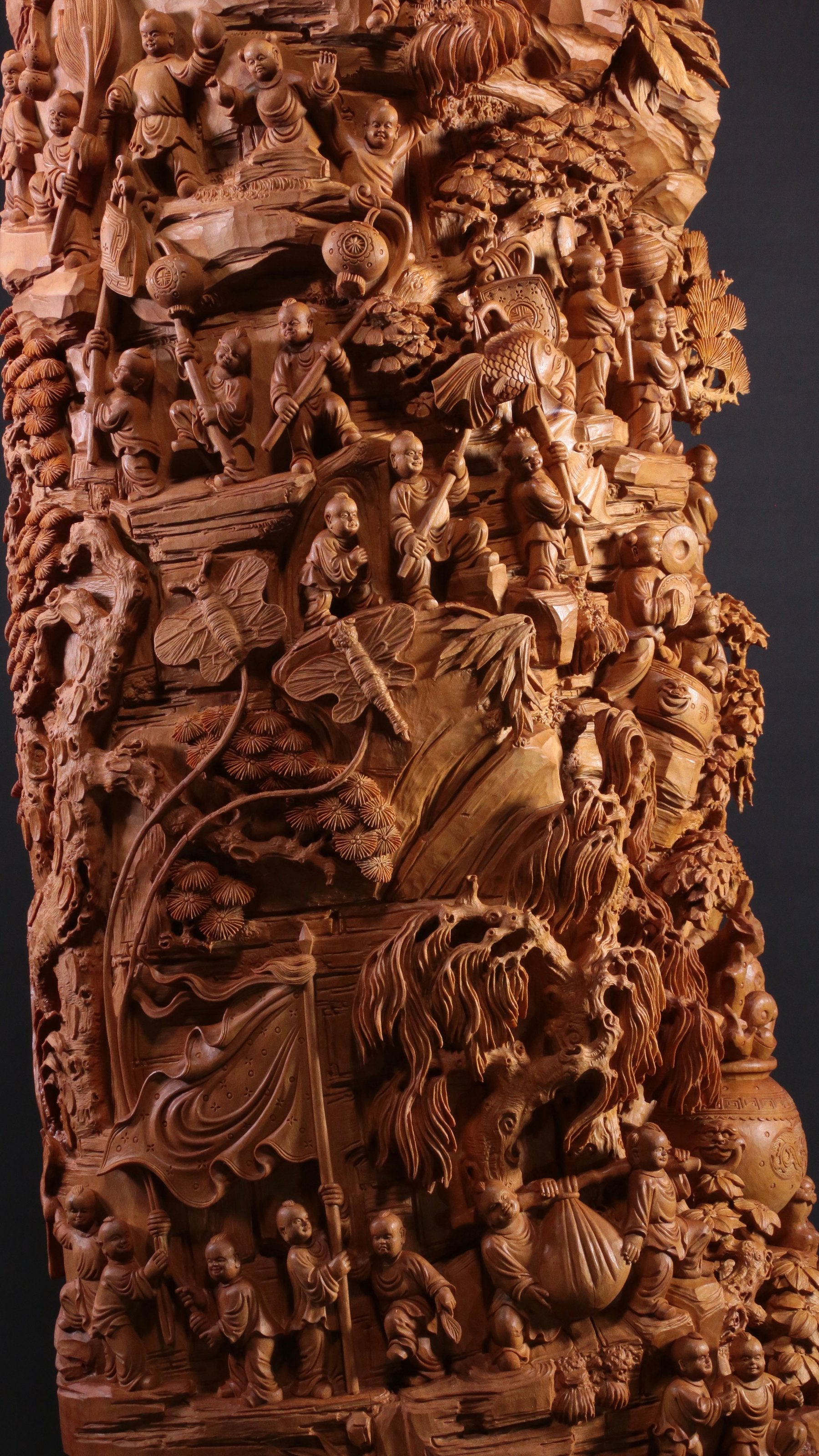 老山檀香百子闹弥勒