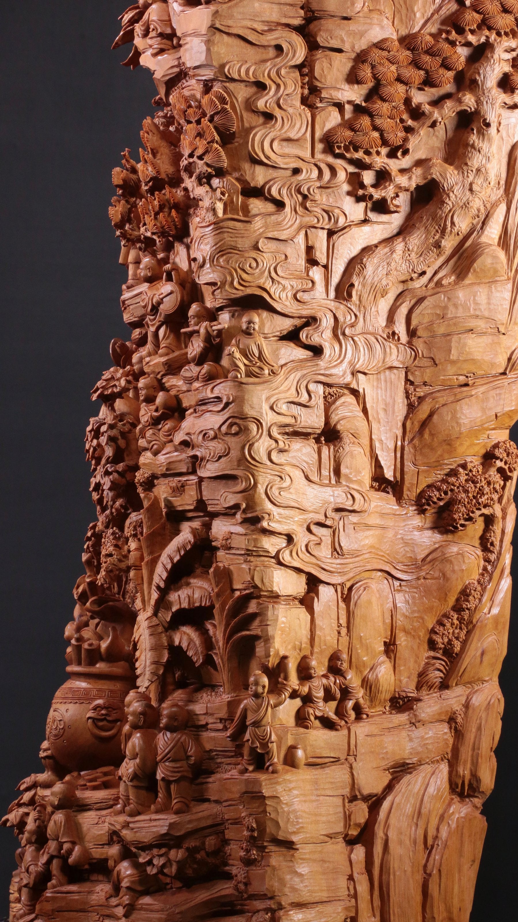 老山檀香百子闹弥勒