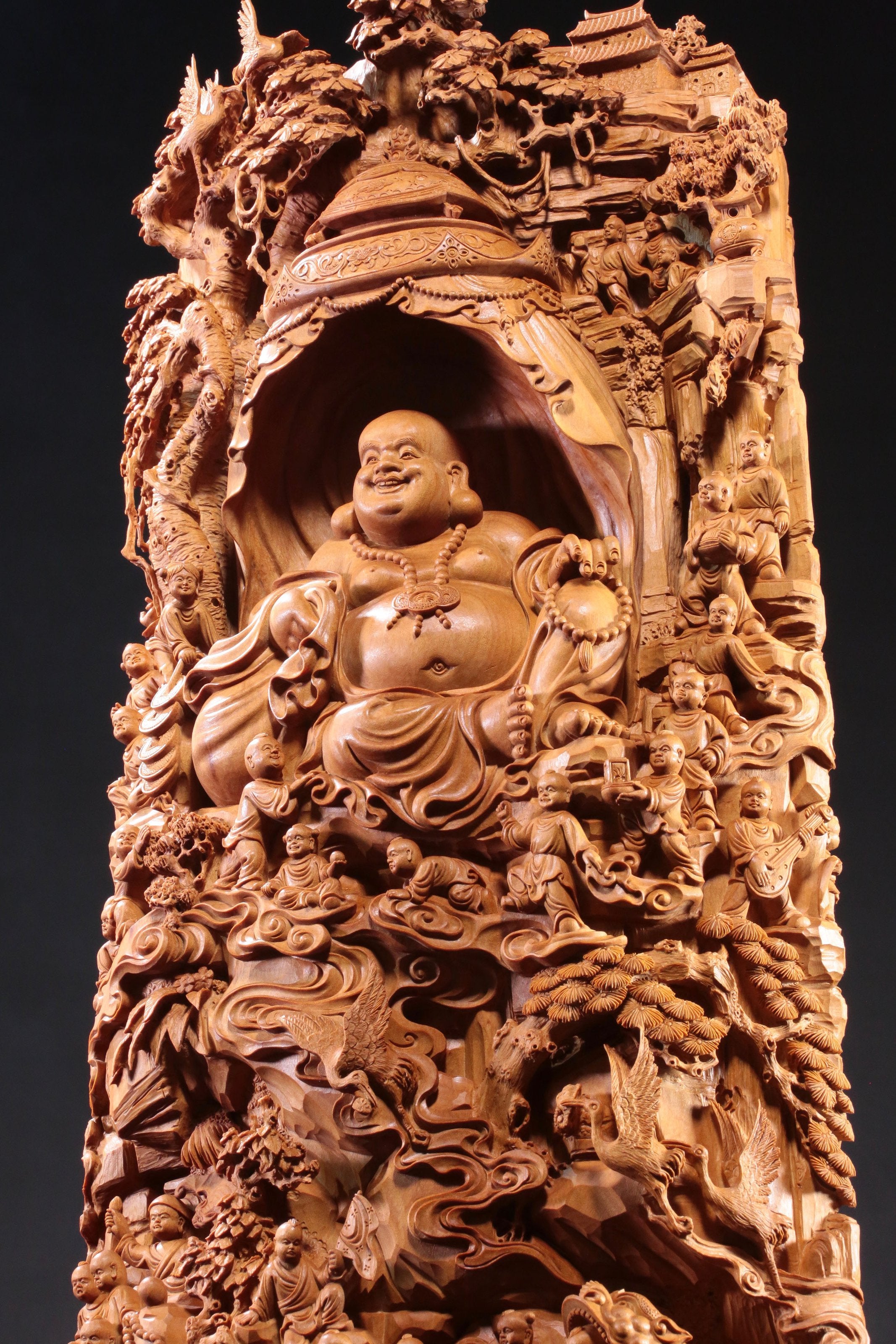 老山檀香百子闹弥勒