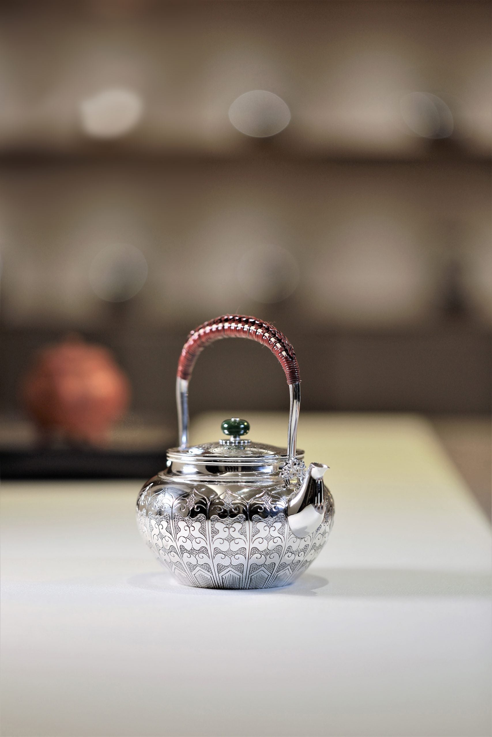 蓮瓣純銀提梁泡壺