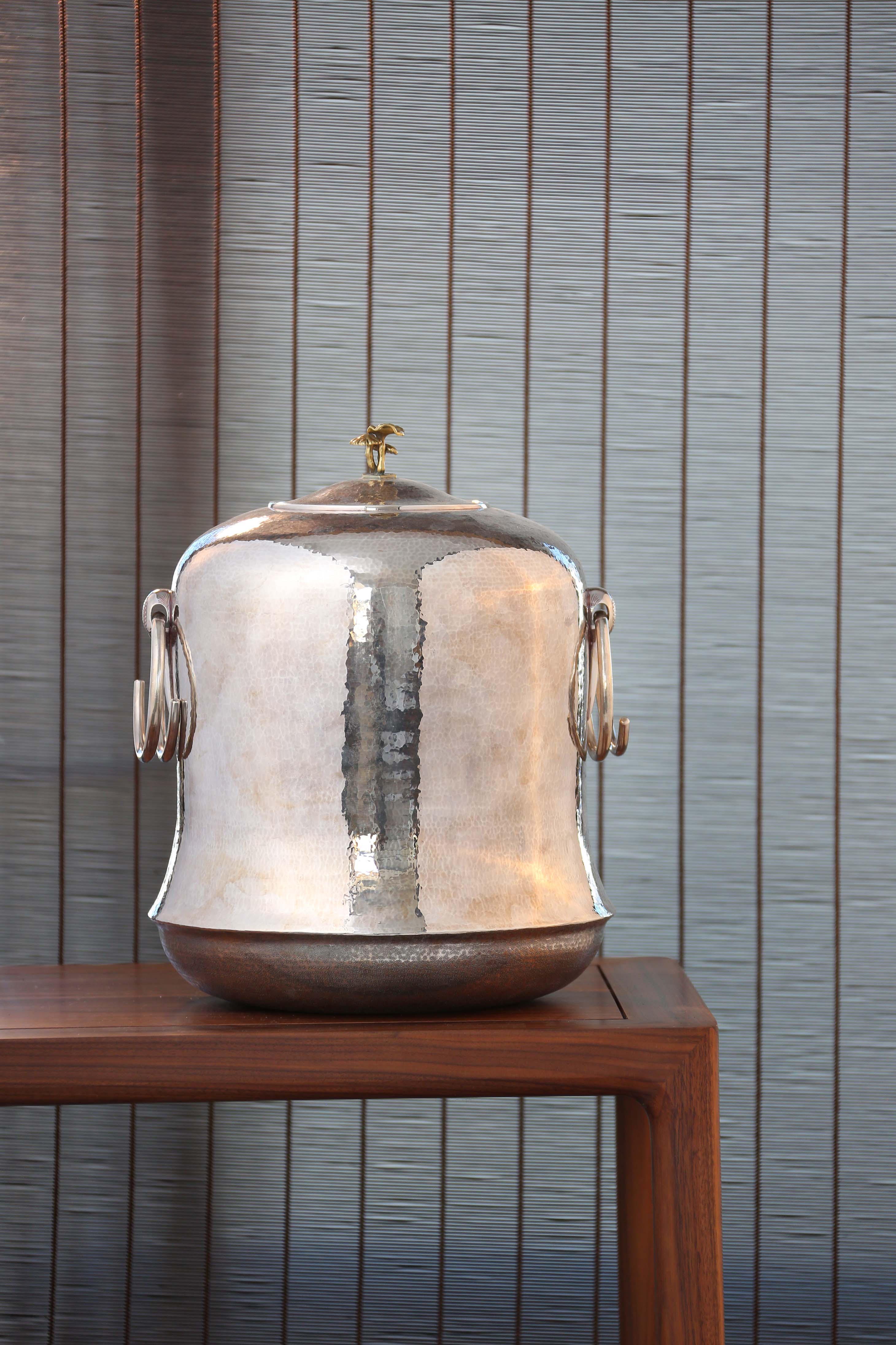 灵芝摘真形釜|纯银