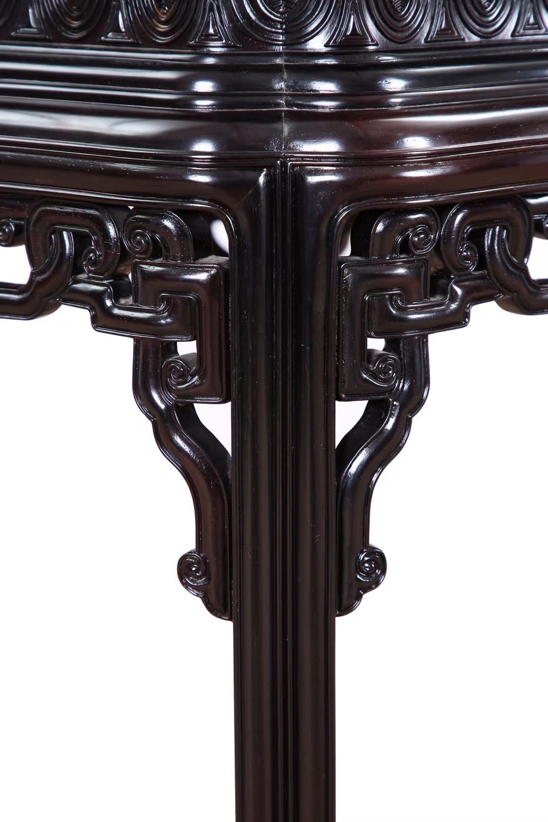 赞比亚紫檀 六角缠枝花几