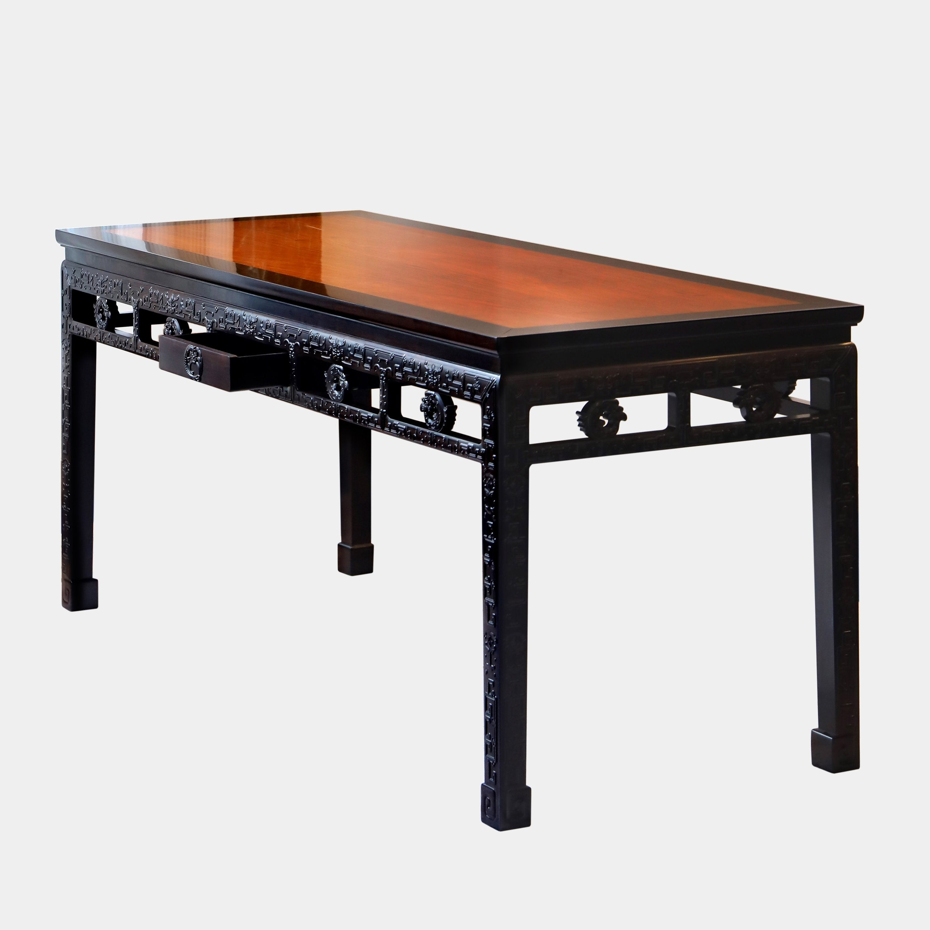 Purple sandalwood tea table with kui dragon pattern