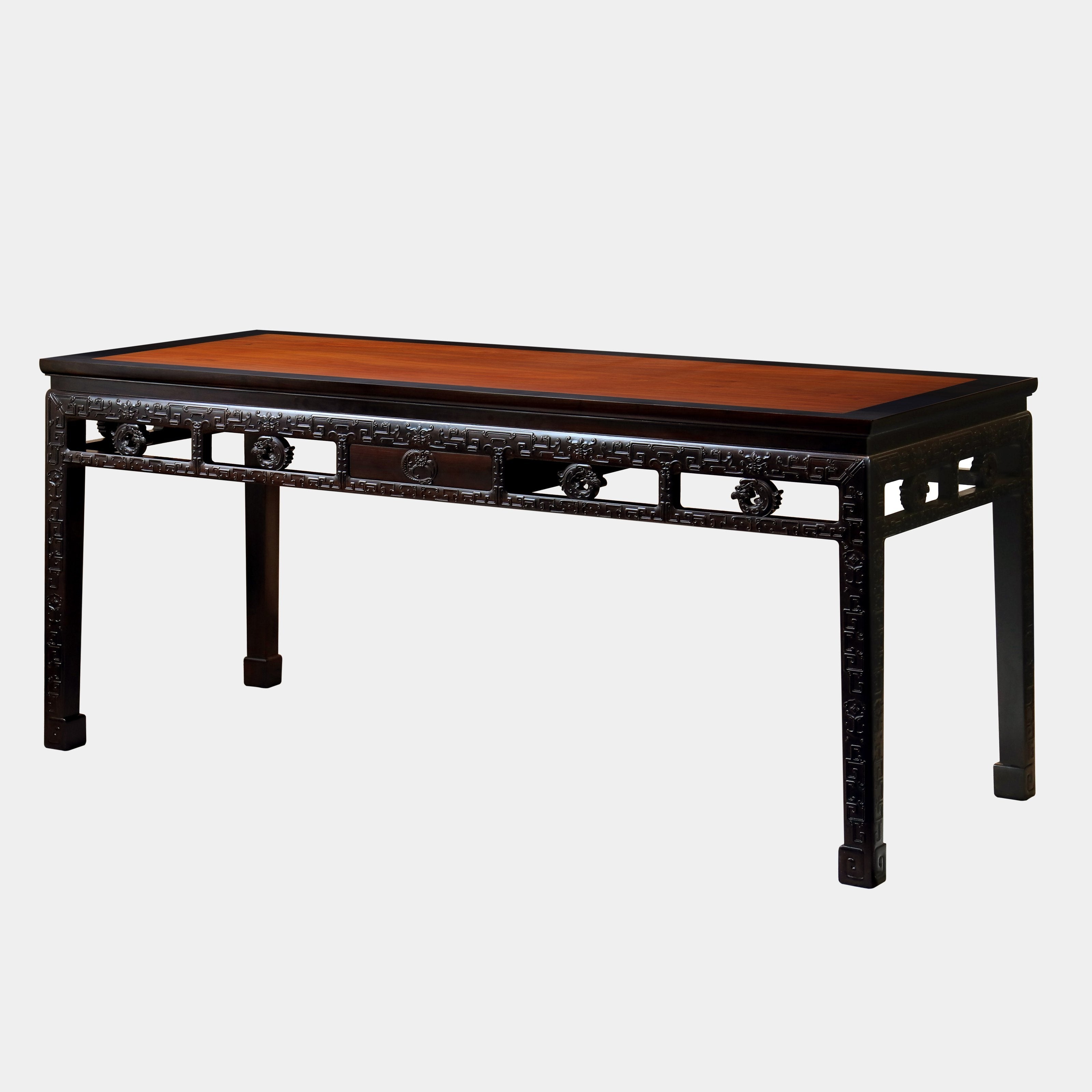 Purple sandalwood tea table with kui dragon pattern