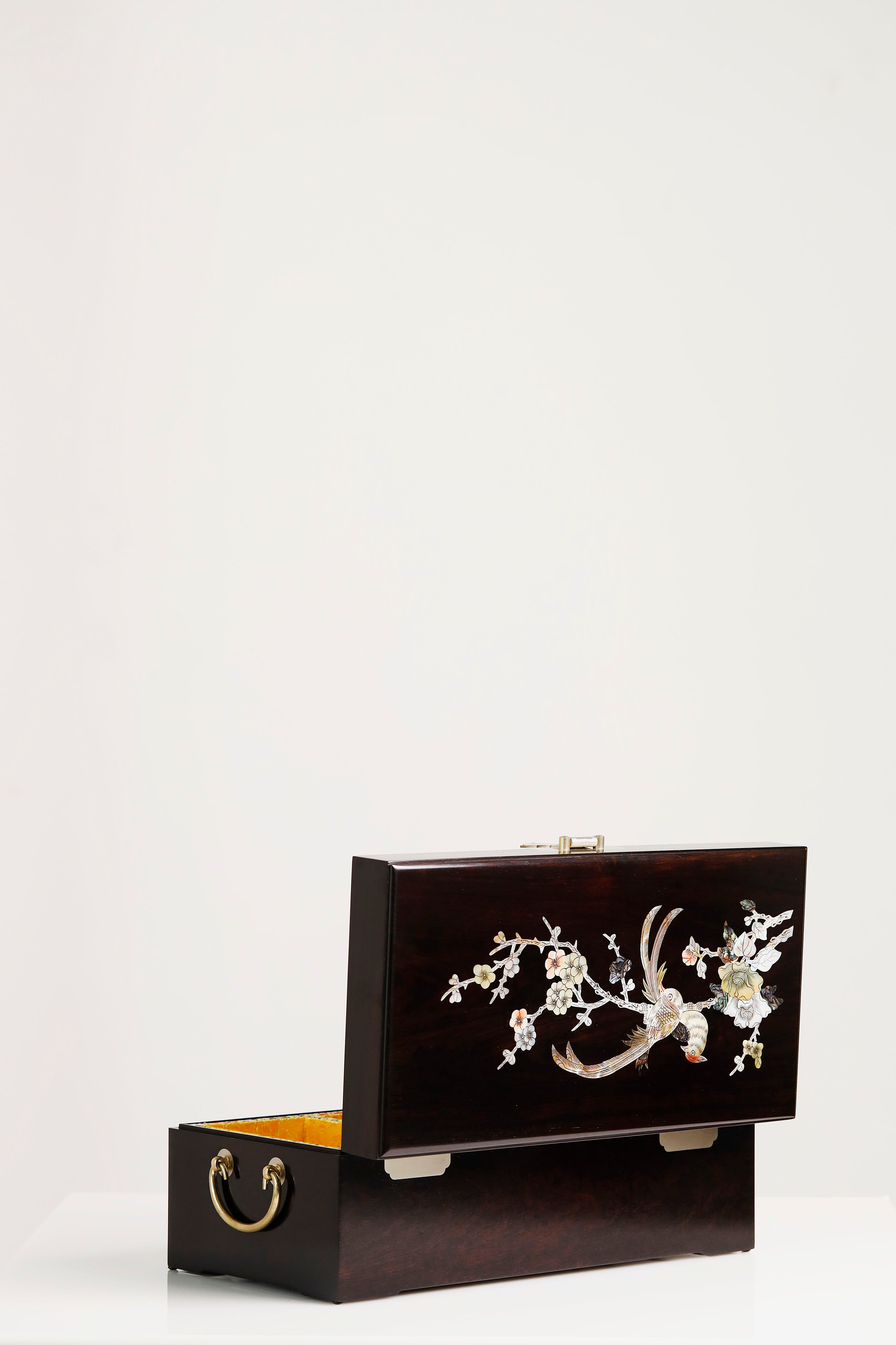 紫光檀喜上眉梢螺钿盒