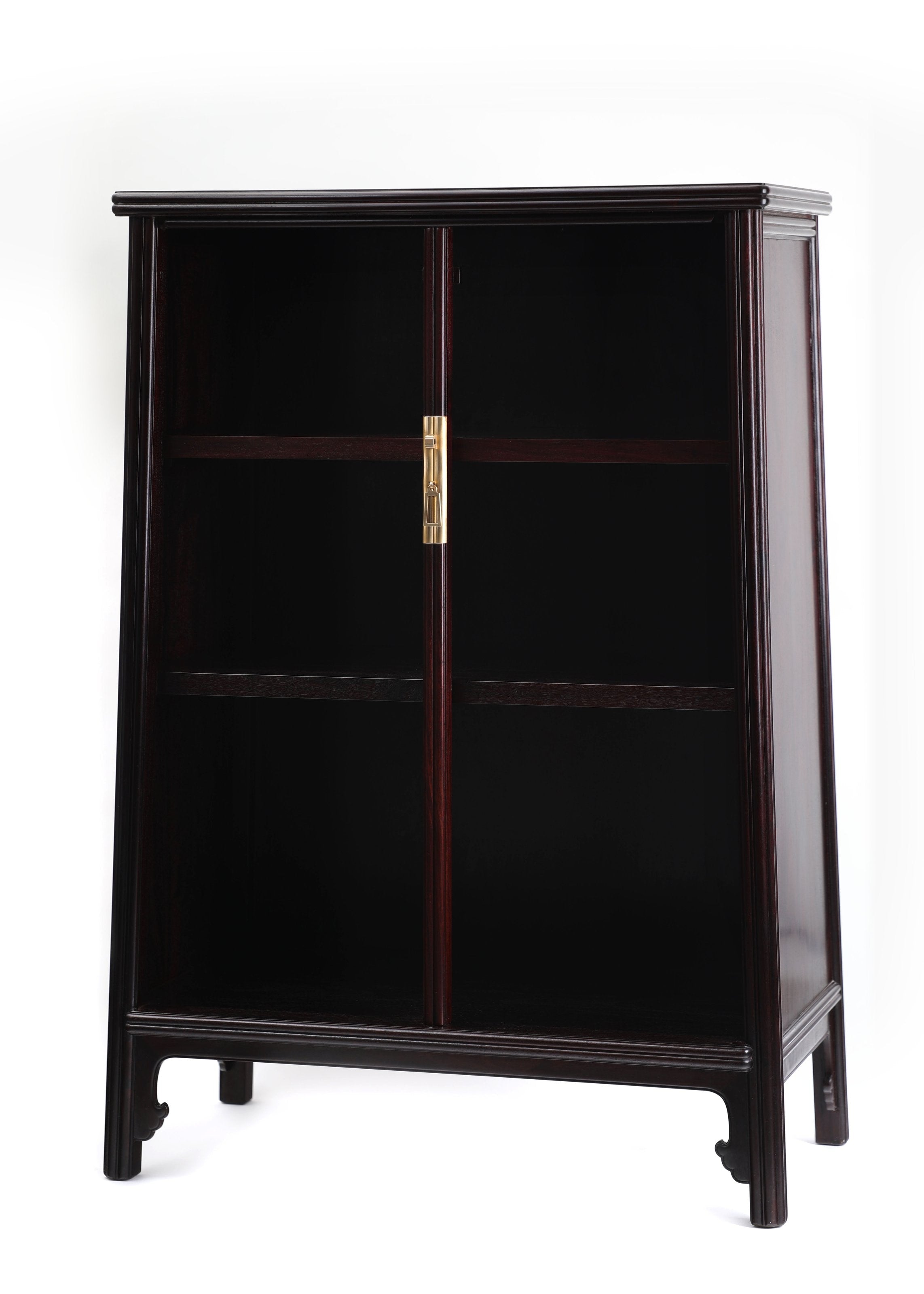 明式 瓜棱 圆角案上茶边柜