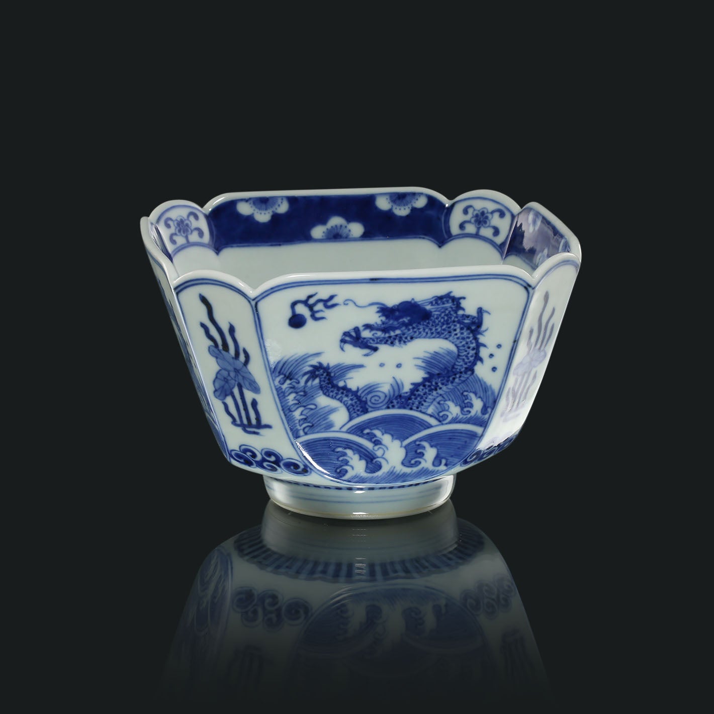 Blue and White Dragon / Phoenix Bowl