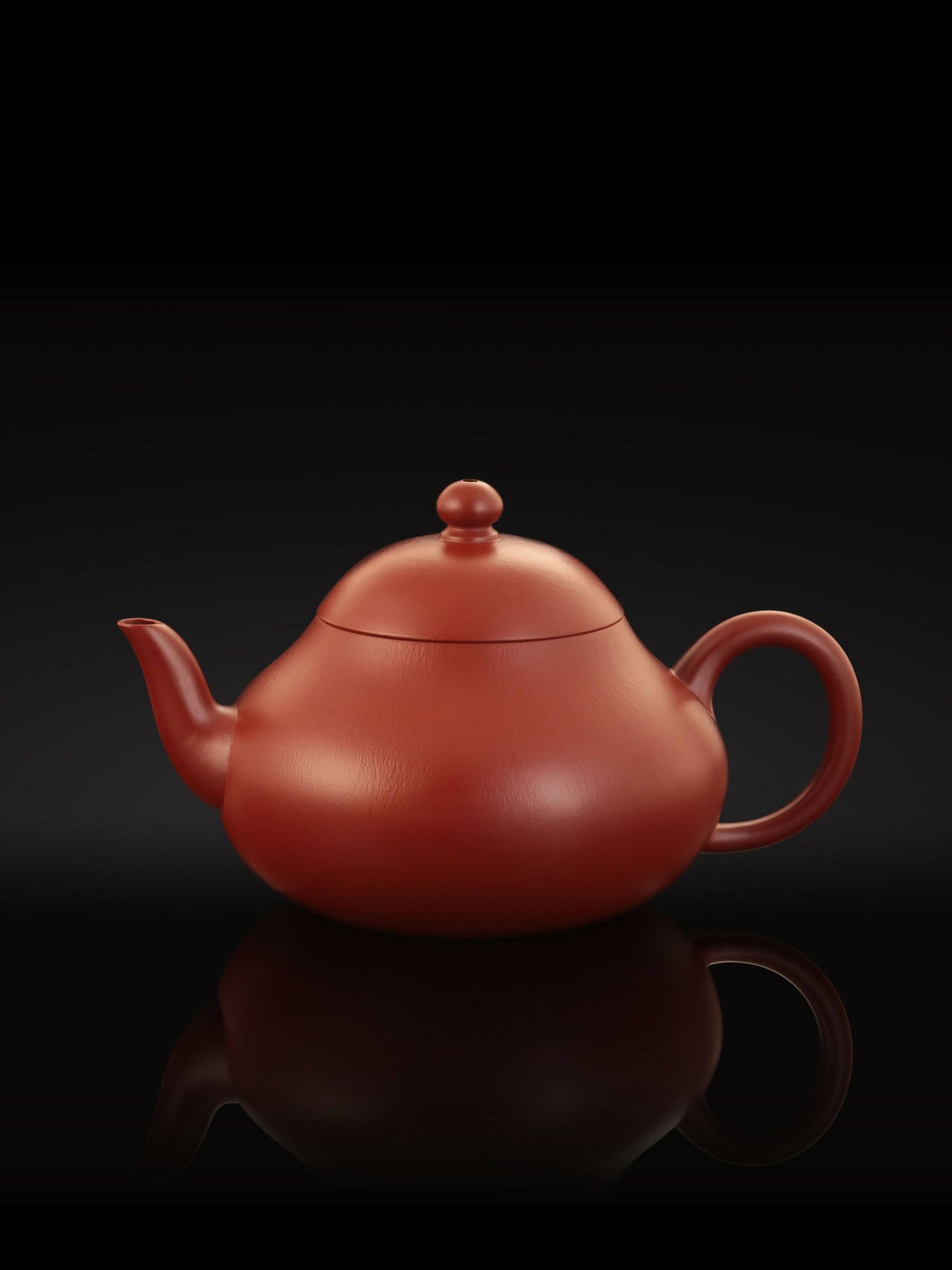 Qin Xun Pear-shaped Teapot - Small Coal Kiln Red Clay