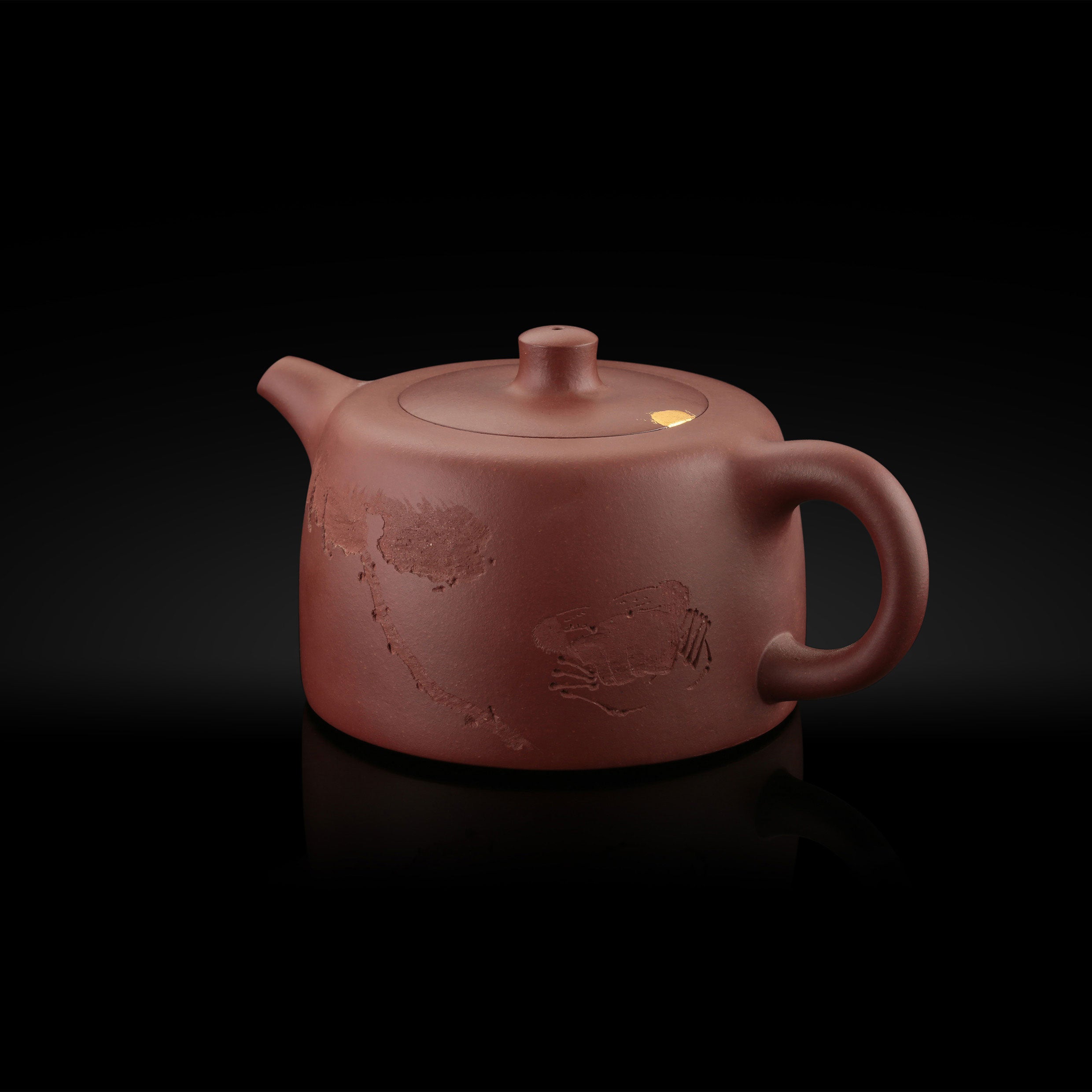 2008年饶宗颐刻绘清水泥井栏书画壶