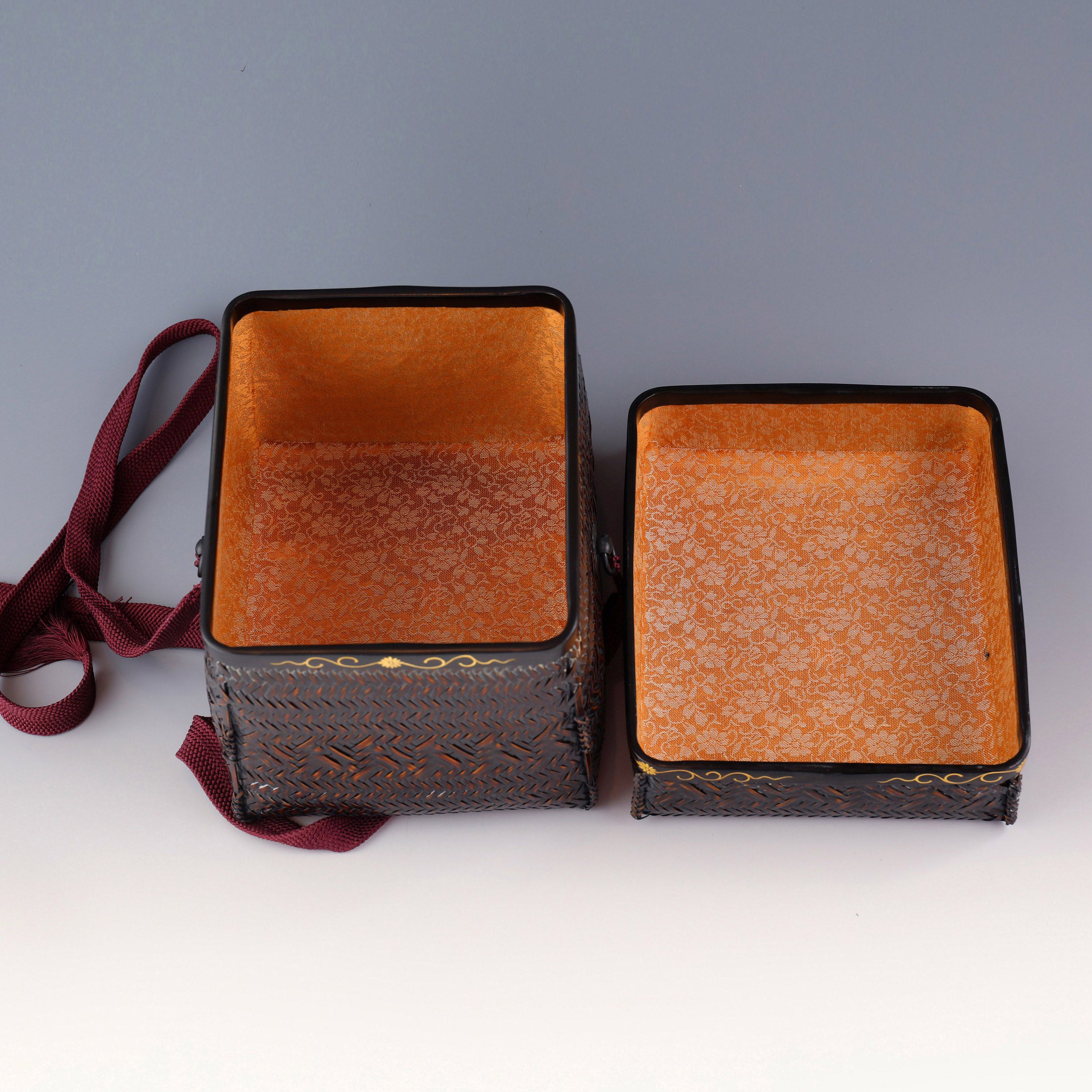 日本昭和時期竹編茶道箱