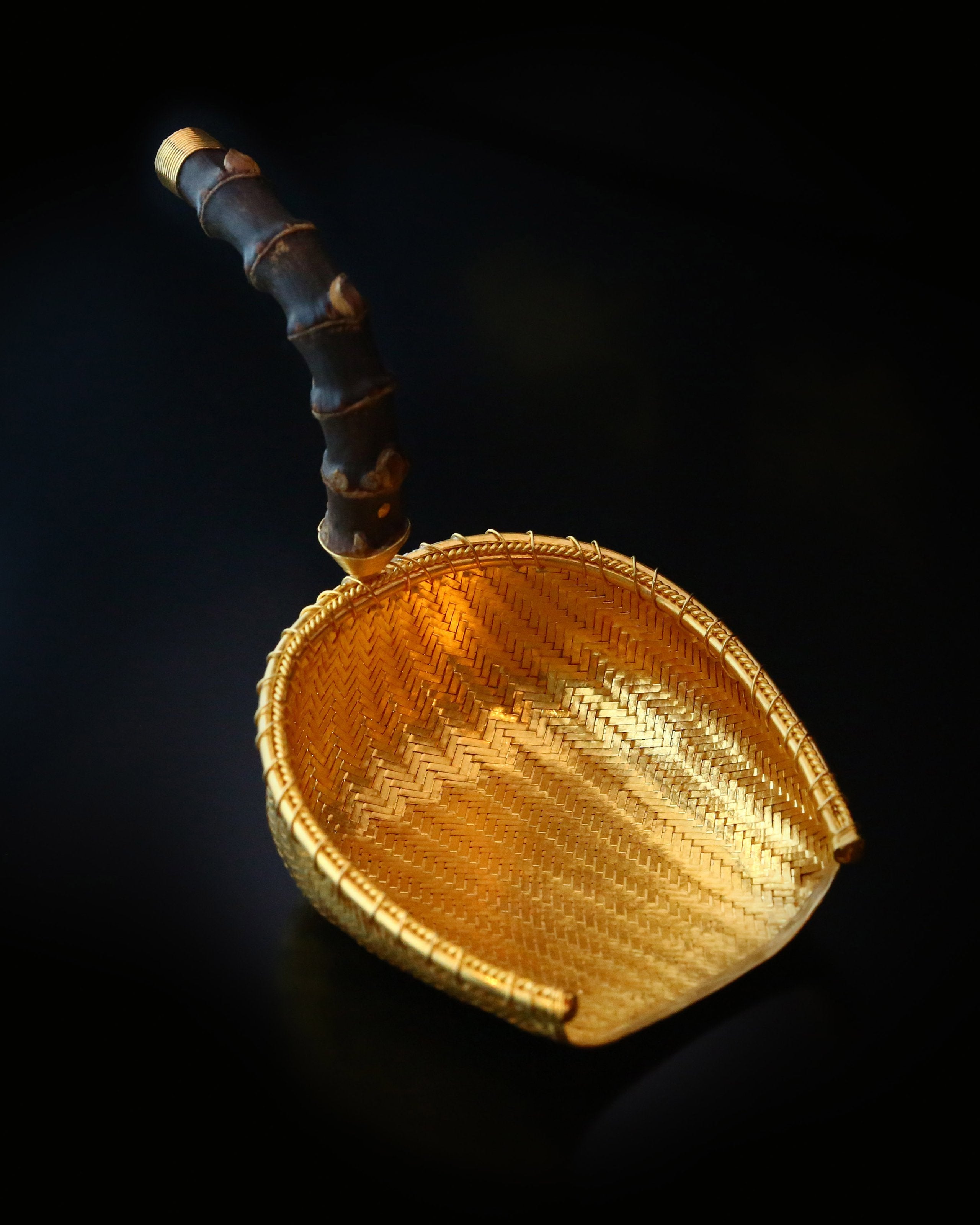 日進鬥金純銀純金茶漏、茶則、茶撥